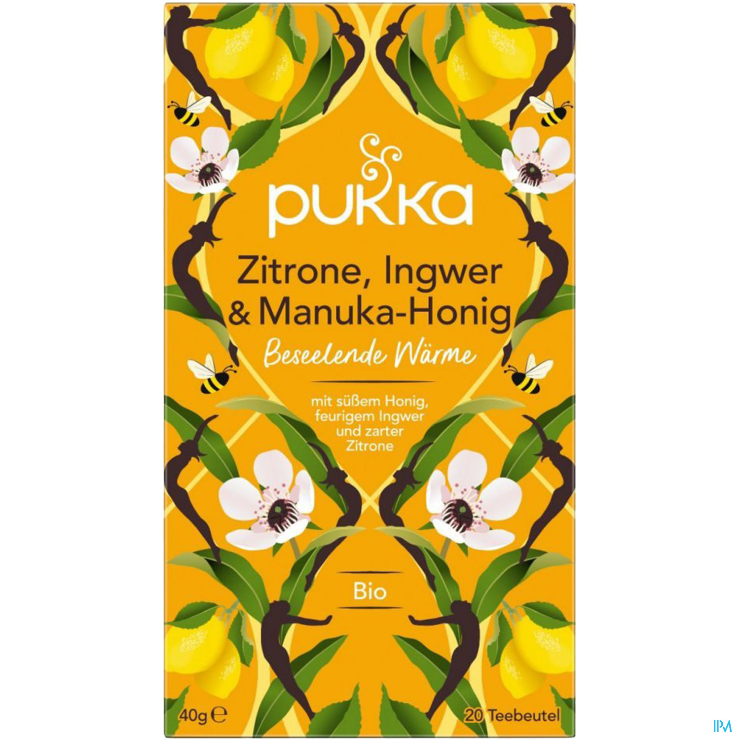 Bio Pukka Zitrone, Ingwer & Manuka-honig 20 Filterbeutel