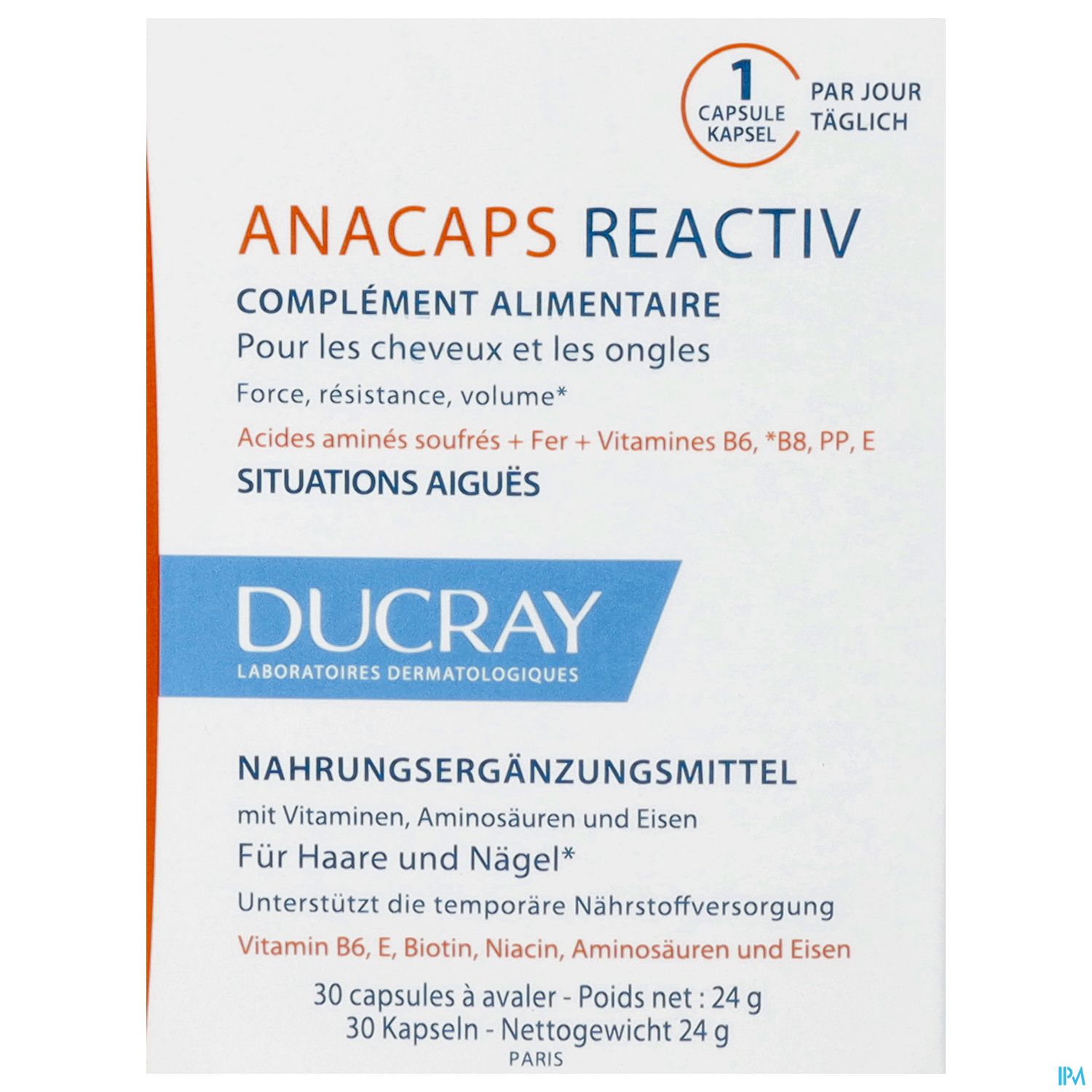 Ducray Anacaps F.d.haar Haarausfall Reactiv/neu 30st