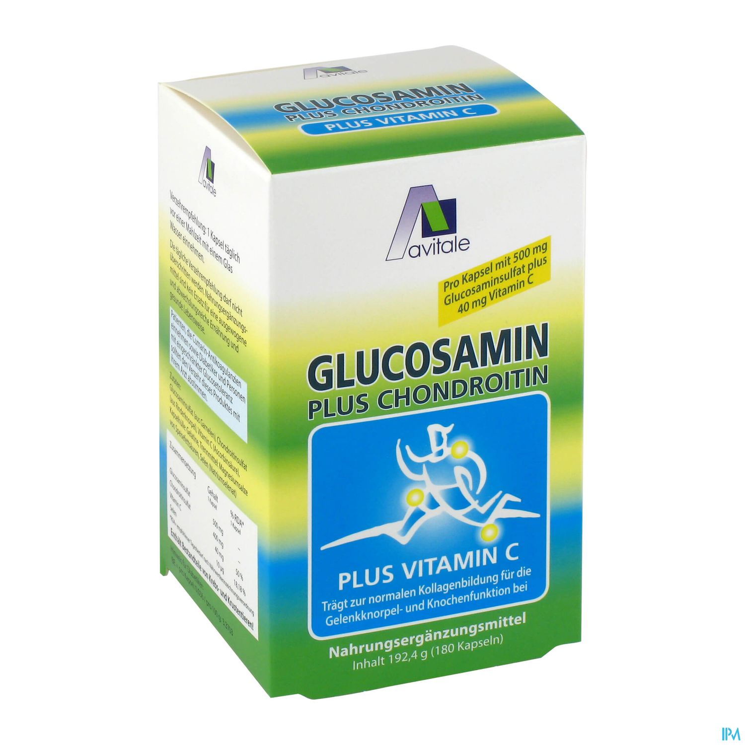 Packung mit Glucosamin plus Chondroitin und Vitamin C, 180 Kapseln.