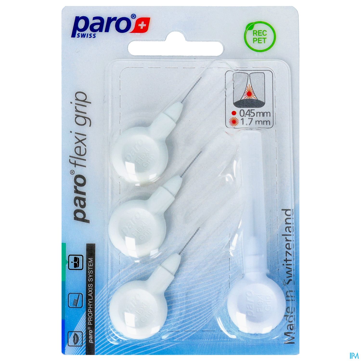 Zahnbuersten Paro Flexigrip 1,7mm Weiss 4st