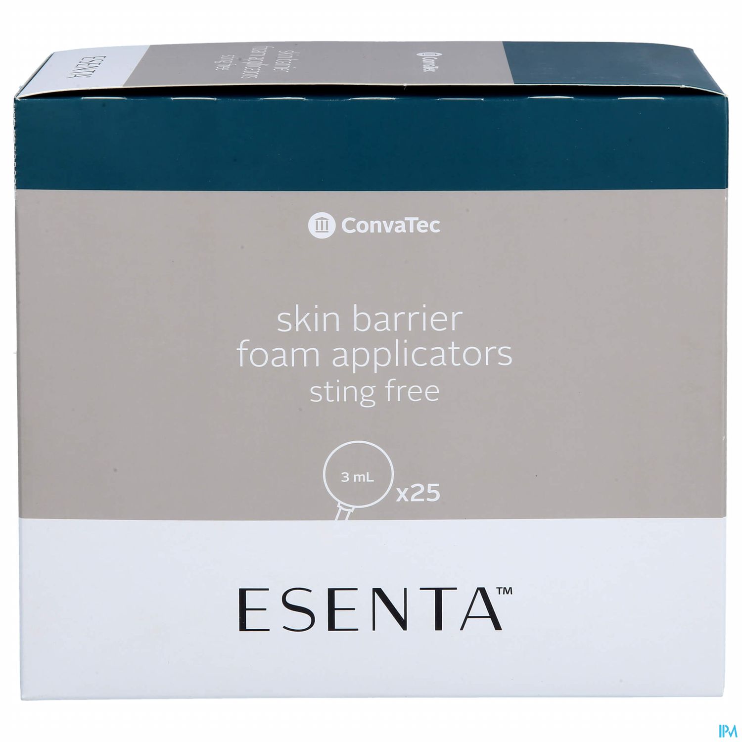 Packung mit 25 schmerzfreien Schaum-Applikatoren für Hautbarriere von ConvaTec, 3 ml pro Applikator.