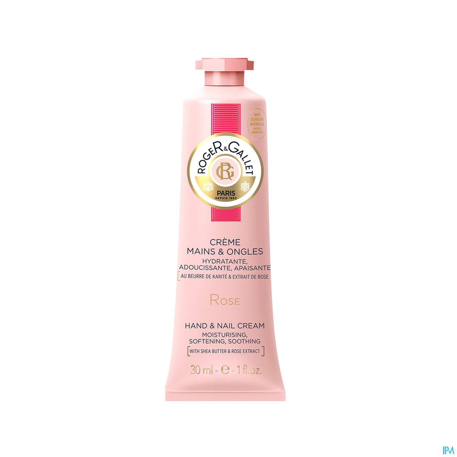 Rosa Hand- und Nagelcreme von Roger & Gallet in einer 30 ml Tube.