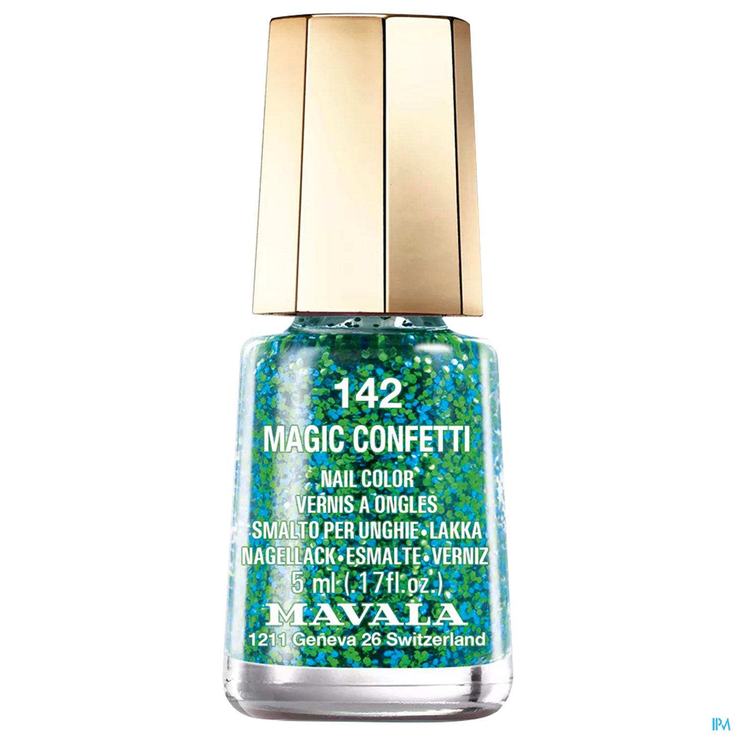 Flasche Nagellack in der Farbe "Magic Confetti" von Mavala, 5 ml.