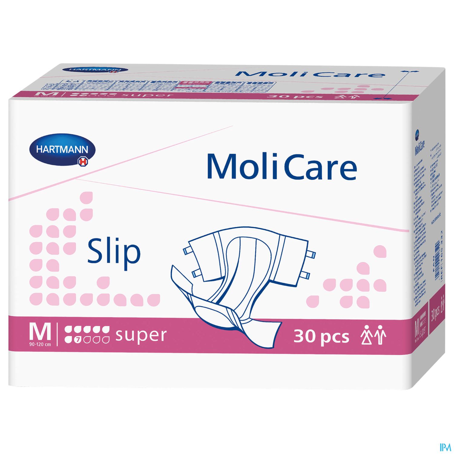 Packung mit MoliCare Slip Inkontinenzhilfen, Größe M, 30 Stück, von Hartmann.