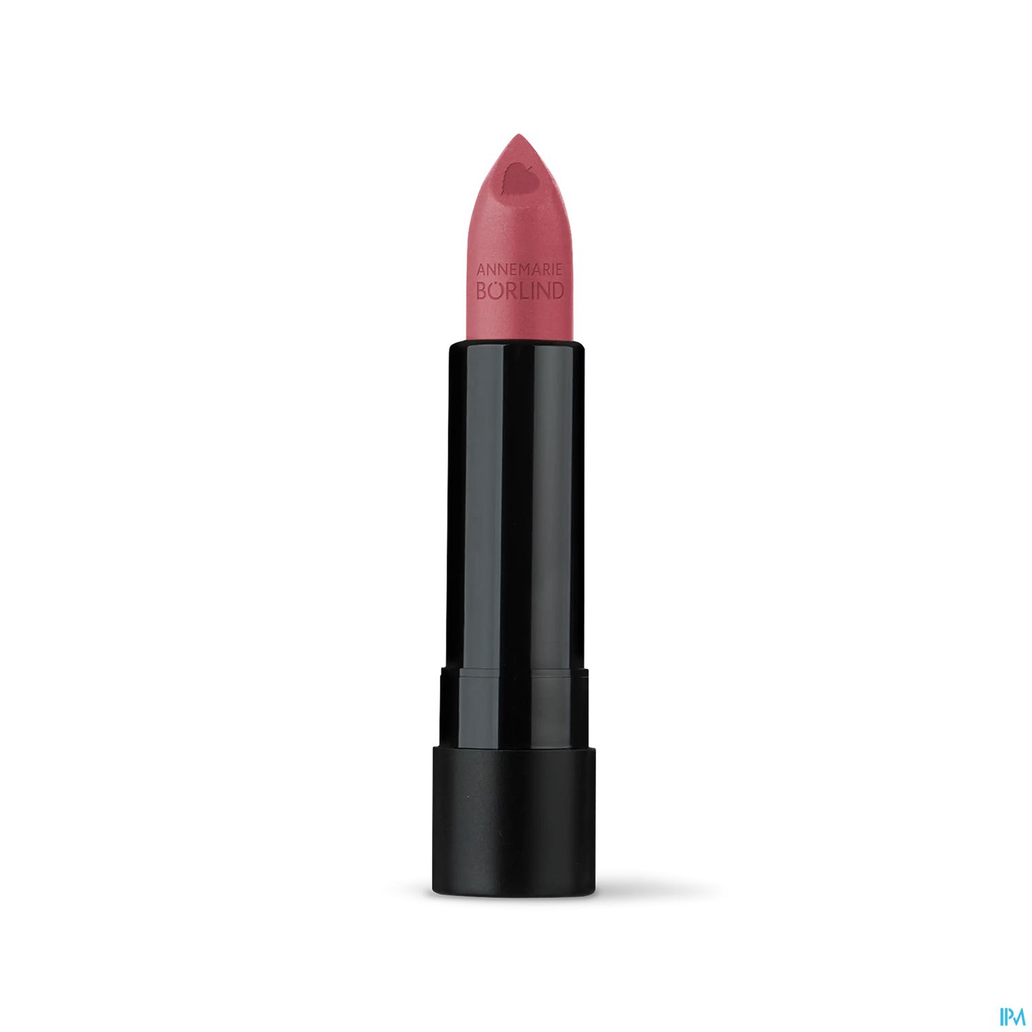Ein Lippenstift in einem schwarzen Gehäuse mit einer rosa Farbe.