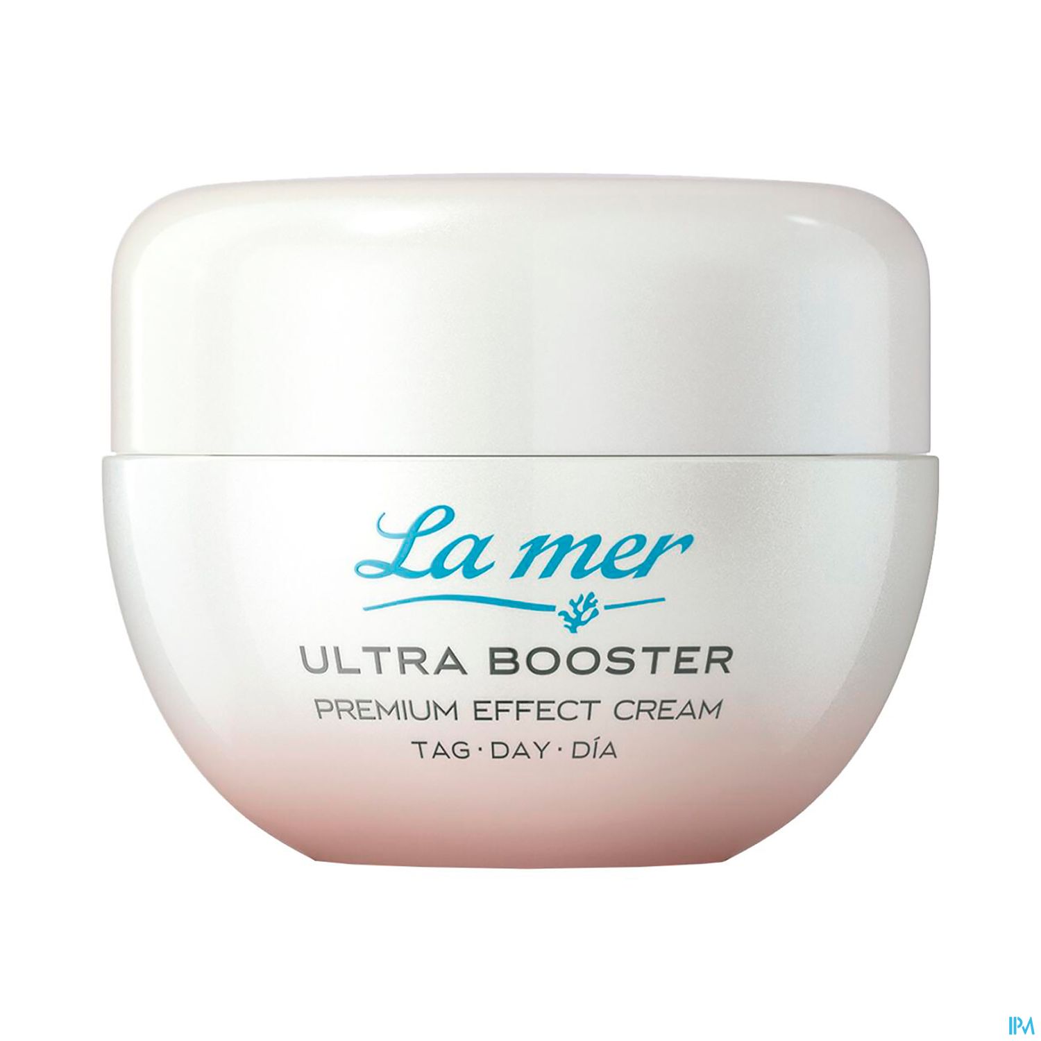 Dose der La Mer Ultra Booster Premium Effect Cream für Tag und Nacht.