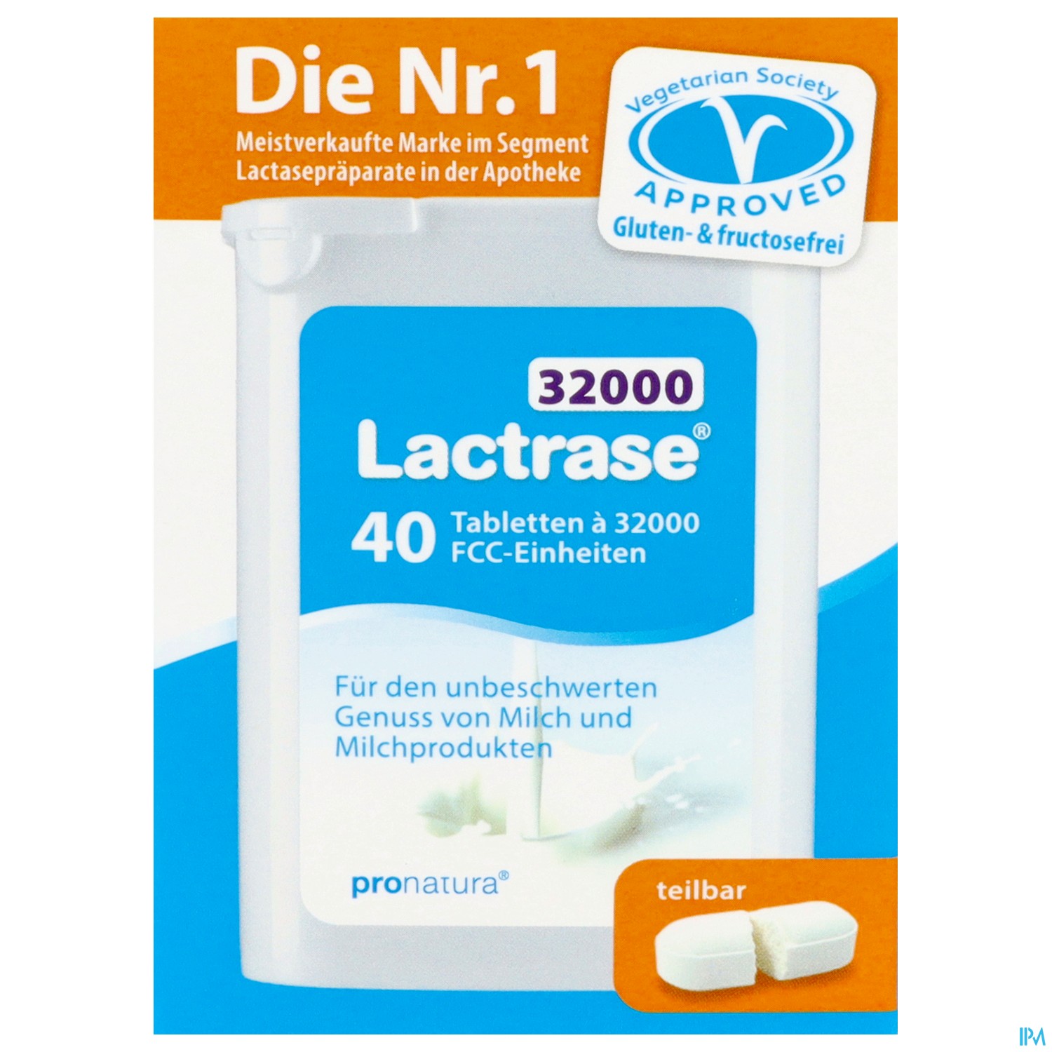 Lactrase Teilbare Tabletten im Spender 32.000 FCC 40 Stück