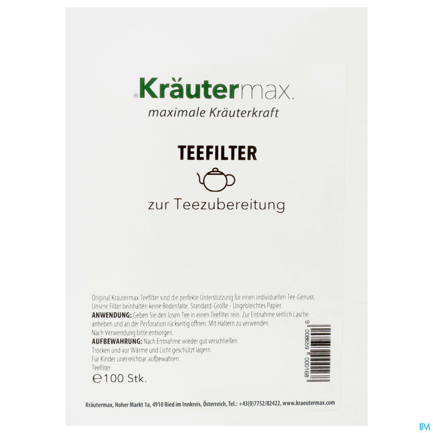 Tee Filter Natur Ungebleichtes Papier Keine Bodenfalte 1-2 L 100st