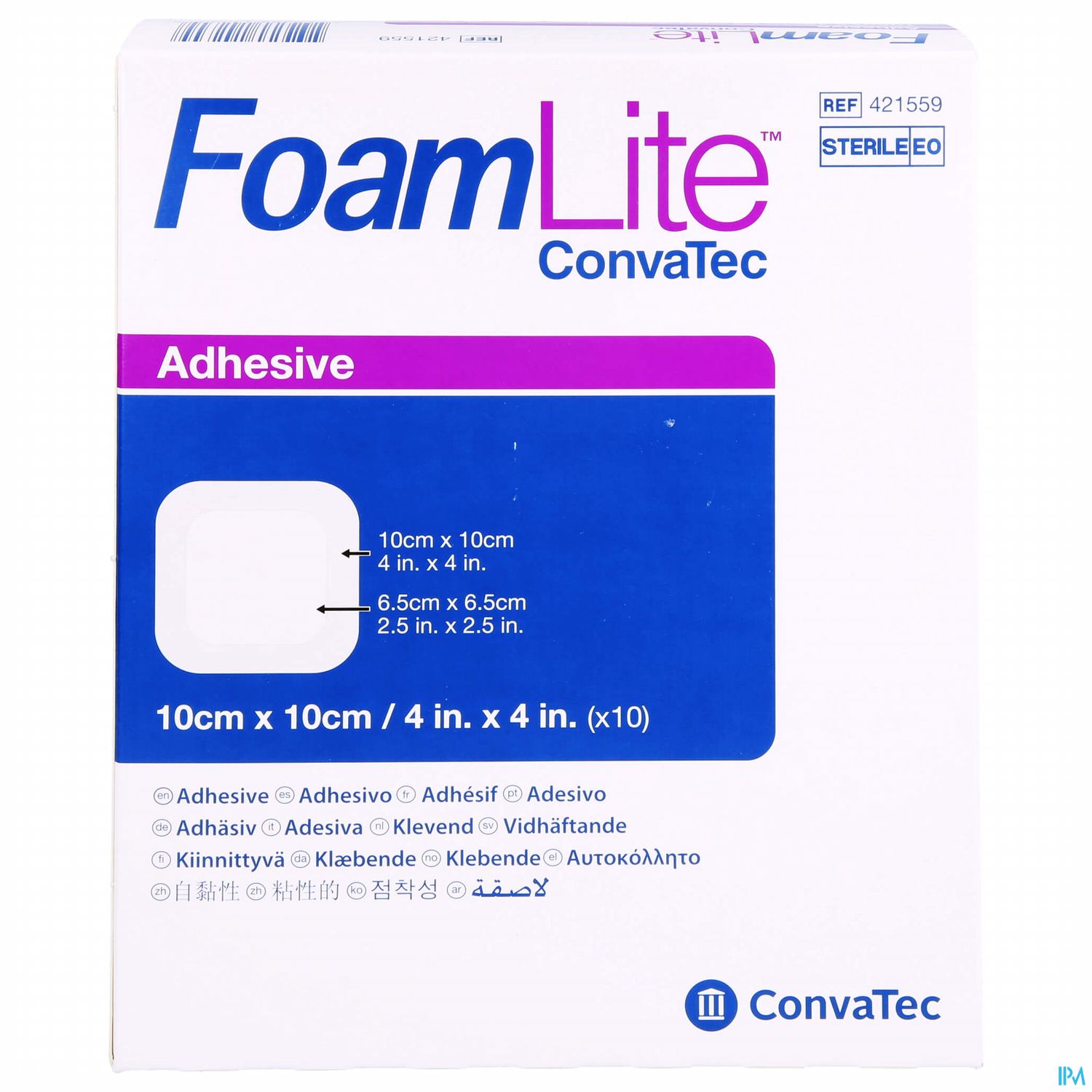 Schaumverband Adhaesiv Foam Lite Convatec 10x10cm 42159 10st