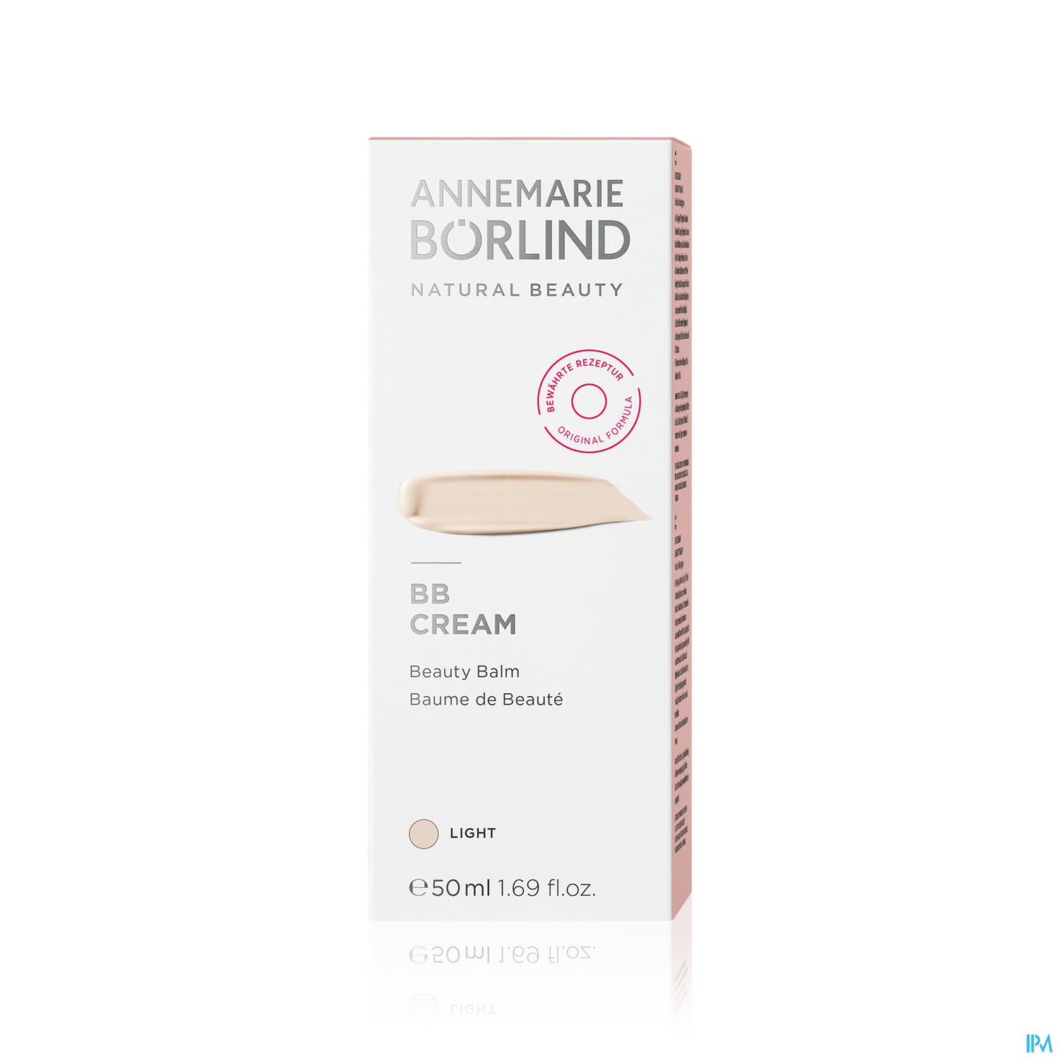 Packung von Annemarie Börlind BB Cream in der Farbe "Light" mit Hinweis auf natürliche Schönheit.