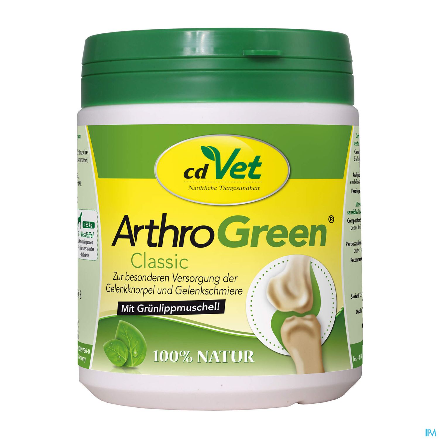 Dose von ArthroGreen Classic für die Unterstützung von Gelenken, mit Grünlippmuschelextrakt, 100% Natur.