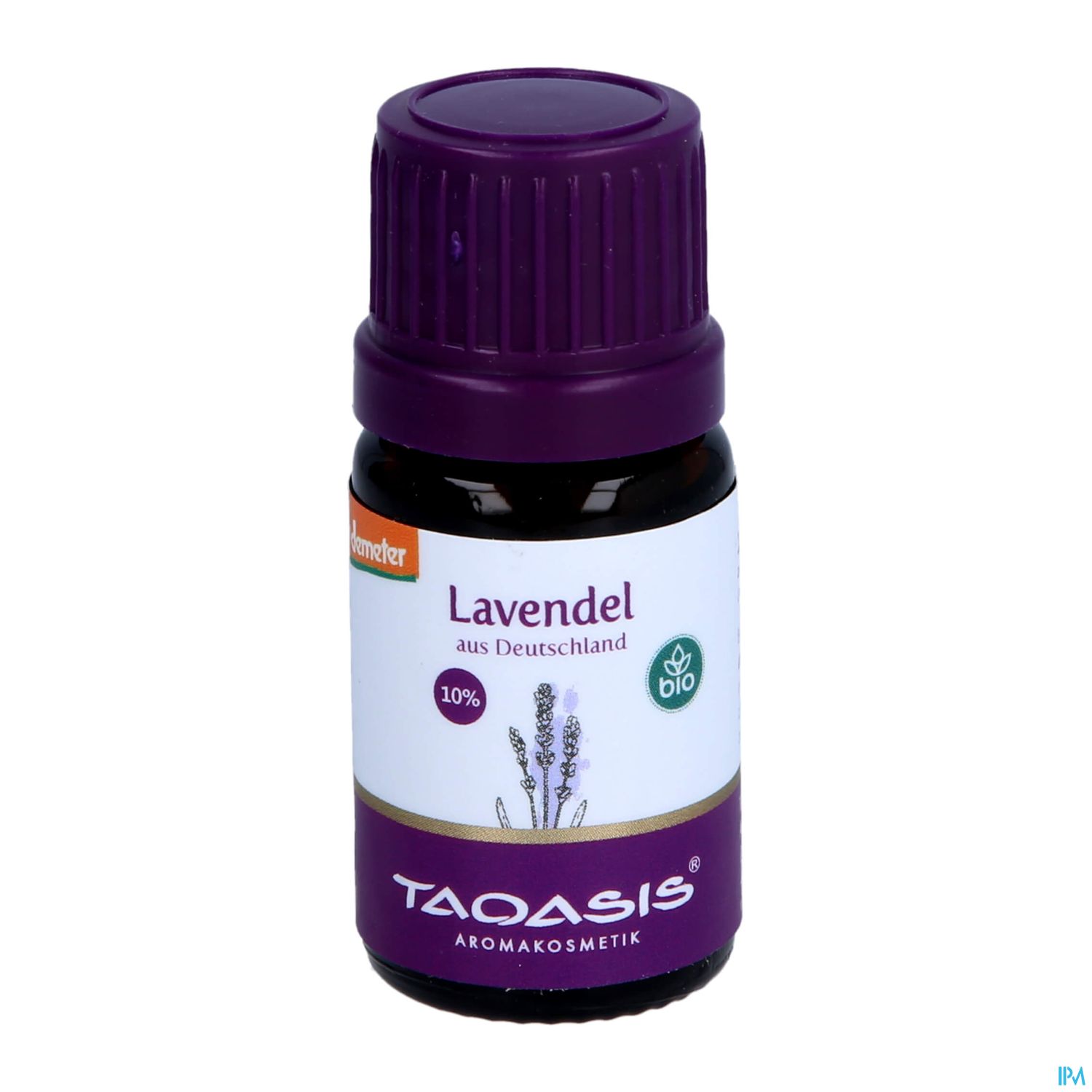Flasche mit ätherischem Lavendelöl aus Deutschland, 10% Bio, Marke Taoasis.