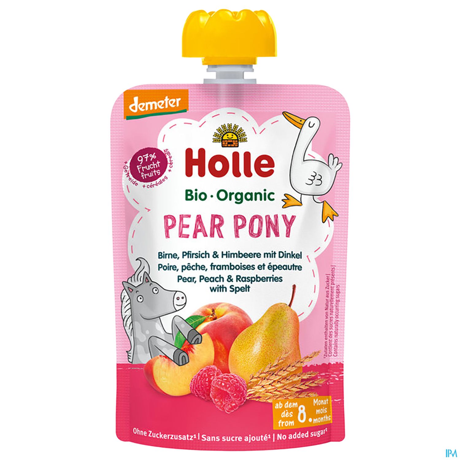 Holle Demeter Bio Fruechtepueree Ab 1 Jahr Pear Pony Birne Pfirsich/himbee/dinkel 100g