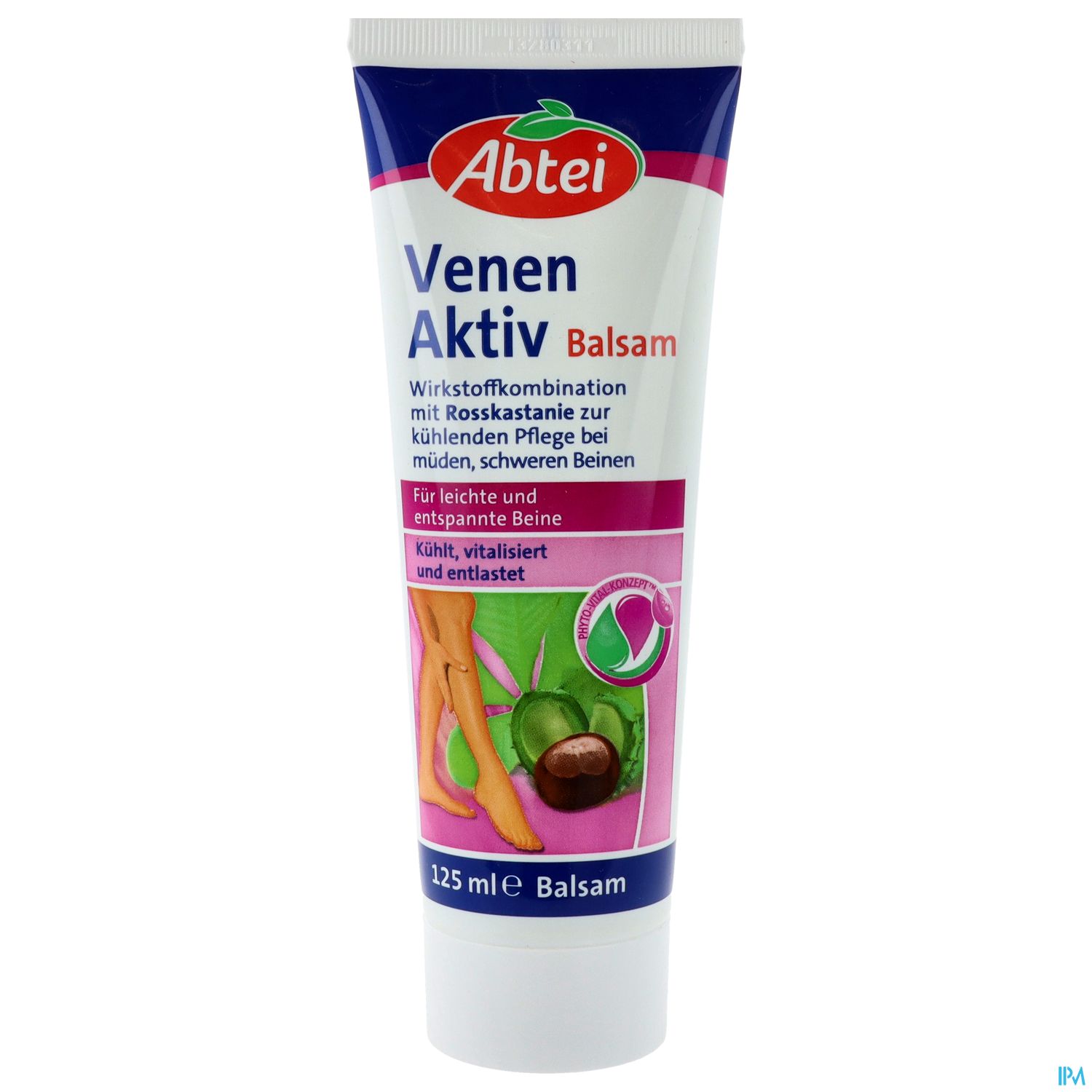 Tube mit Abtei Venen Aktiv Balsam, 125 ml, für kühlende Pflege bei müden, schweren Beinen.