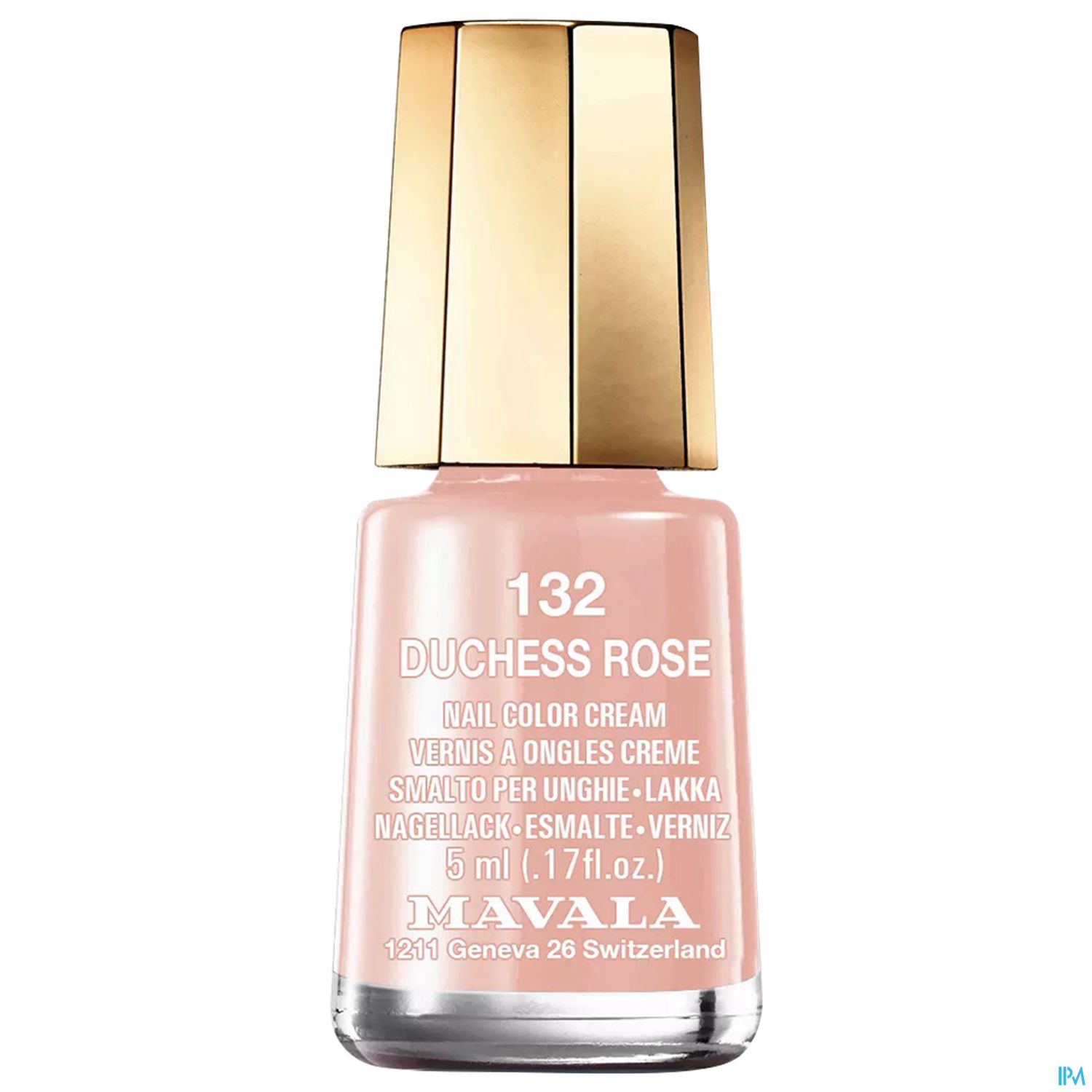 Nagellackflasche mit der Bezeichnung "Duchess Rose" von Mavala, Farbe 132, 5 ml Inhalt.
