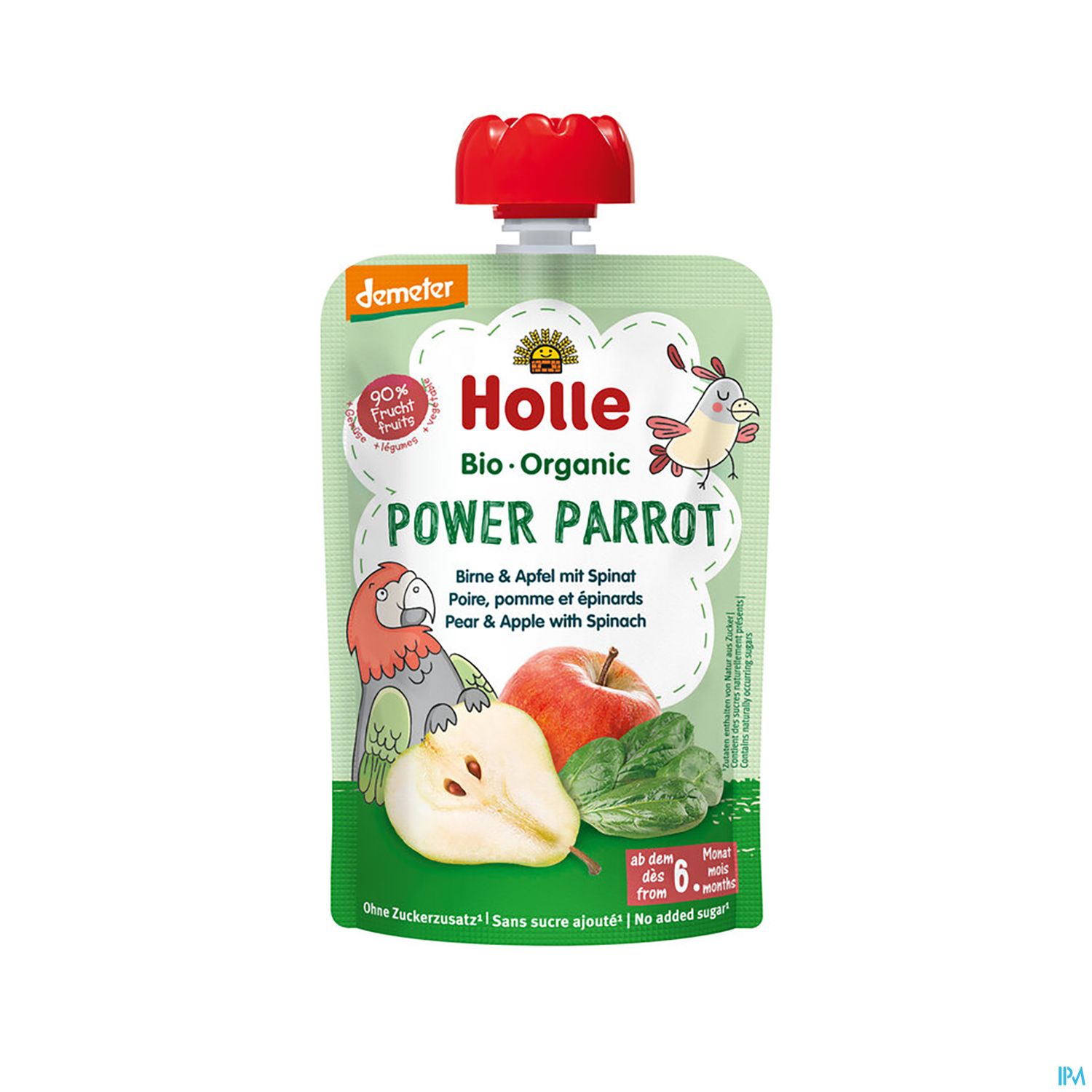 Holle Demeter Bio Fruechtepueree Ab 1 Jahr Bio Power Parro Birne/apfel/spinat 100g