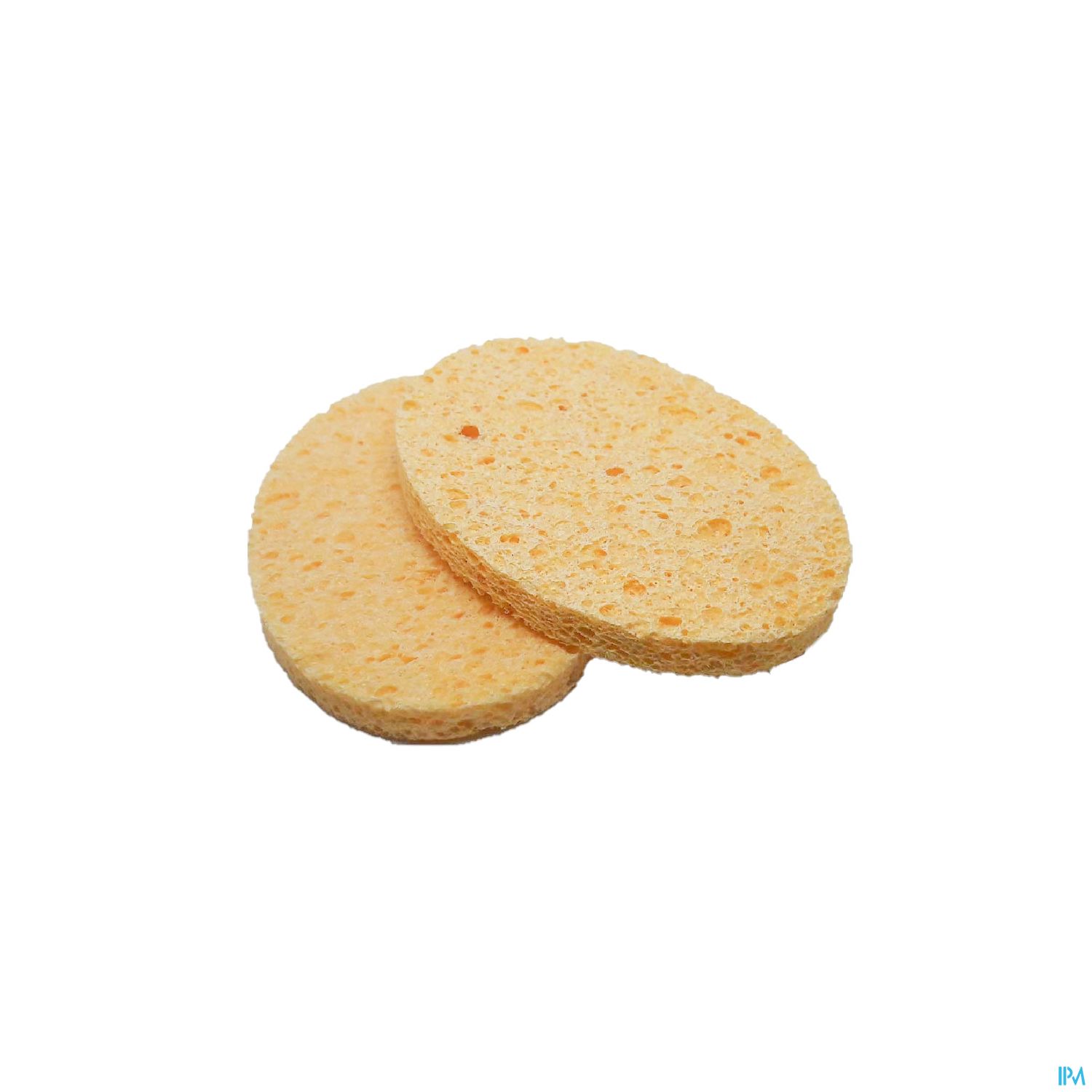 Zwei orangefarbene Schwämme übereinander.