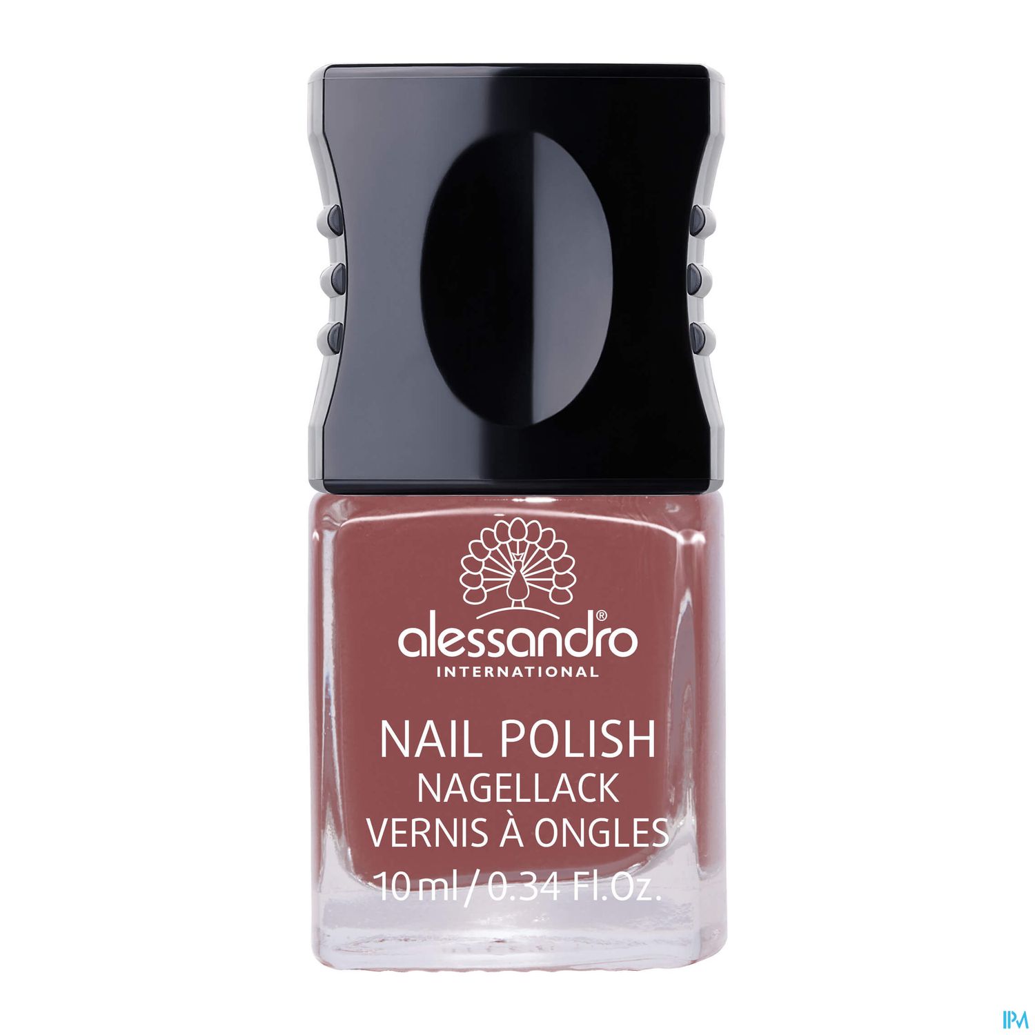 Flasche Nagellack von alessandro international in rötlich-brauner Farbe, 10 ml.