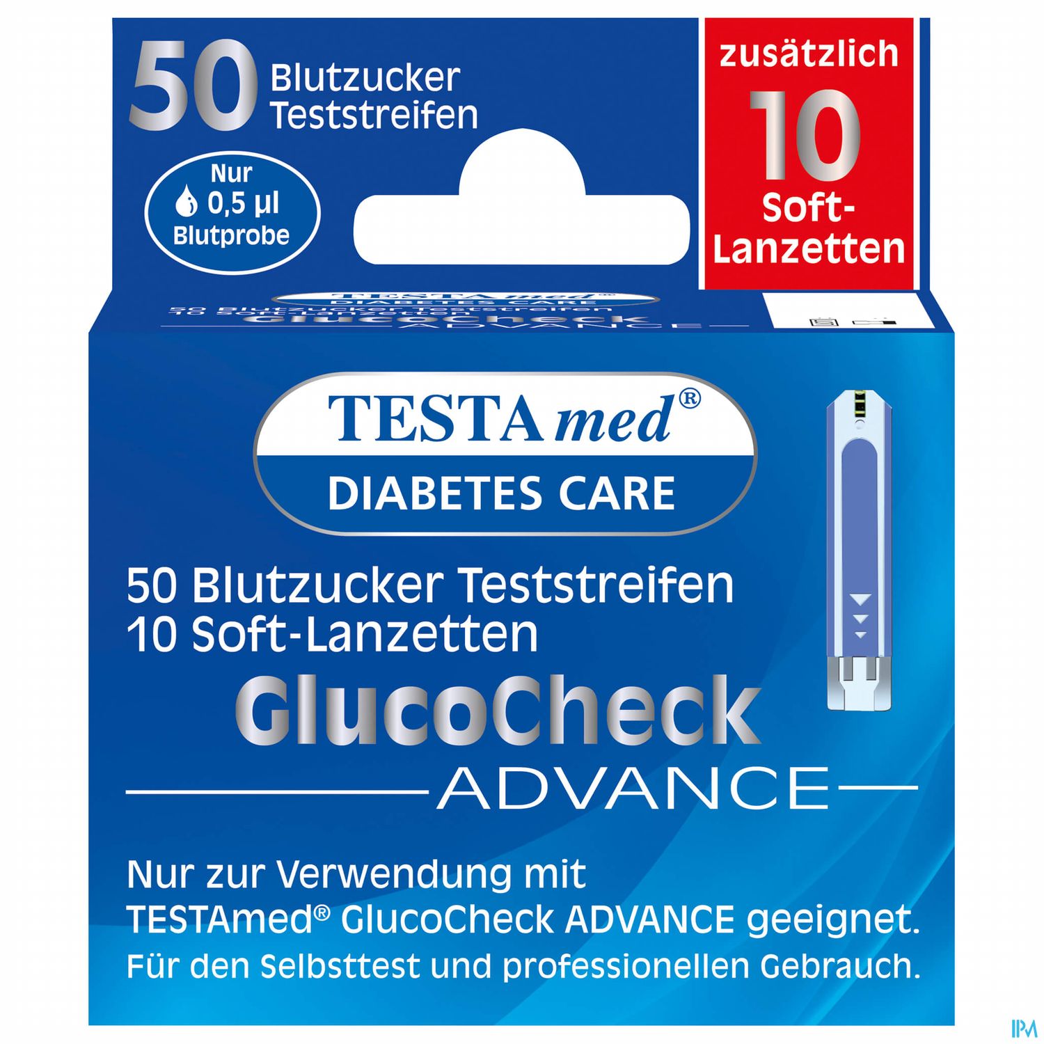 Diagnostika U.zubehoer Testamed Advance Blutzuckerteststreifen +10 Lanzetten 50st