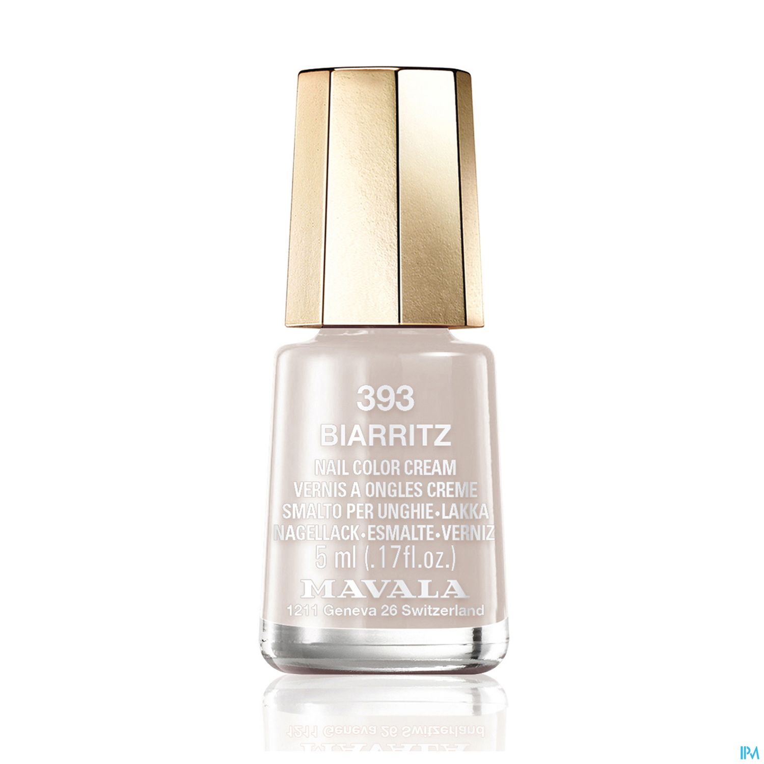 Flasche mit Nagellack in der Farbe "Biarritz" von Mavala, 5 ml Inhalt.