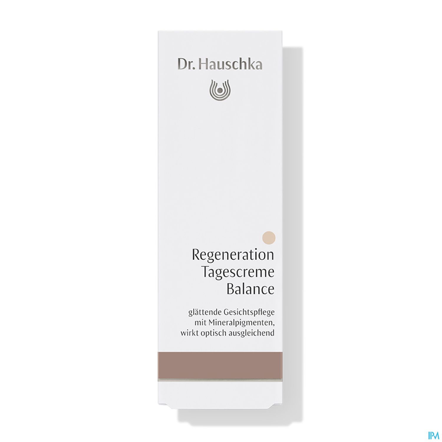 Produktverpackung von Dr. Hauschka Regeneration Tagescreme Balance mit Beschreibung der Inhaltsstoffe.