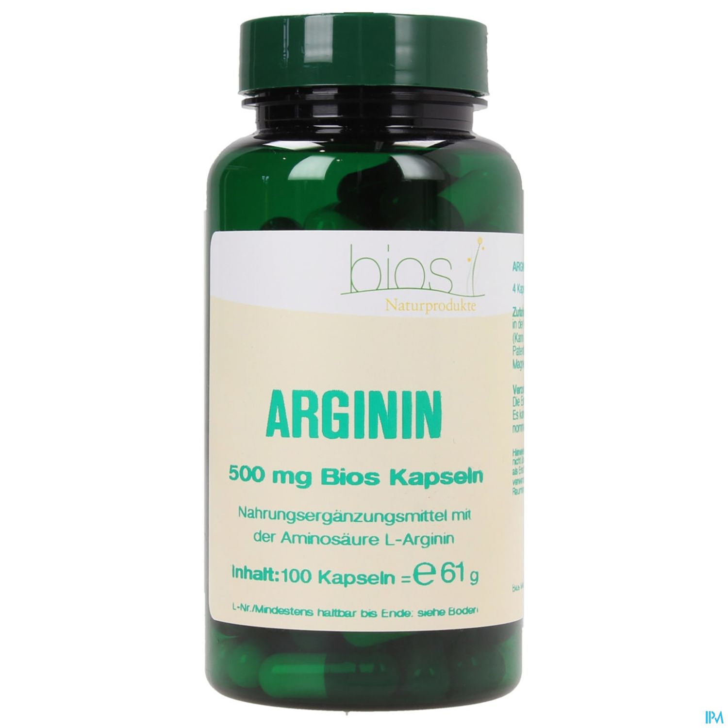 Bios Arginin 500mg 100 Kapseln