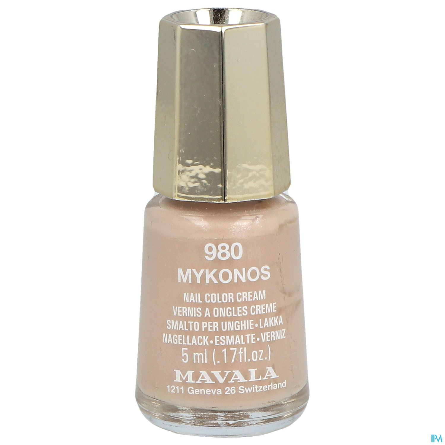 Nagellackflasche der Marke Mavala in der Farbe Mykonos, 5 ml.