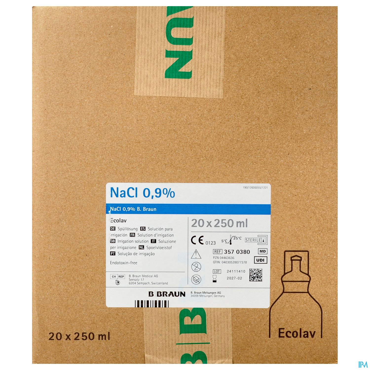 Nacl 0,9% Ecolav Topische Spuelloesung 250ml 20st