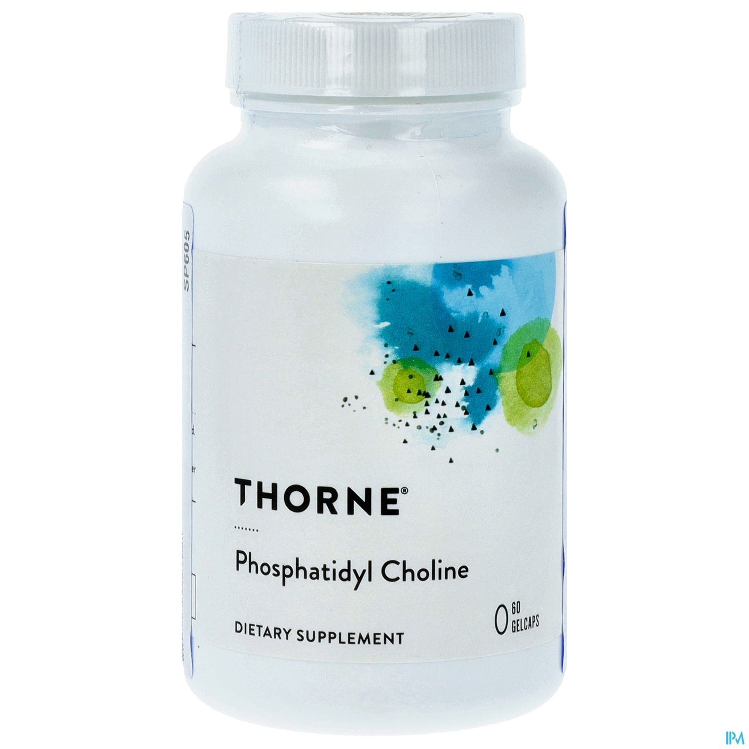 Glasflasche mit Nahrungsergänzungsmittel namens "Phosphatidyl Choline" von Thorne.