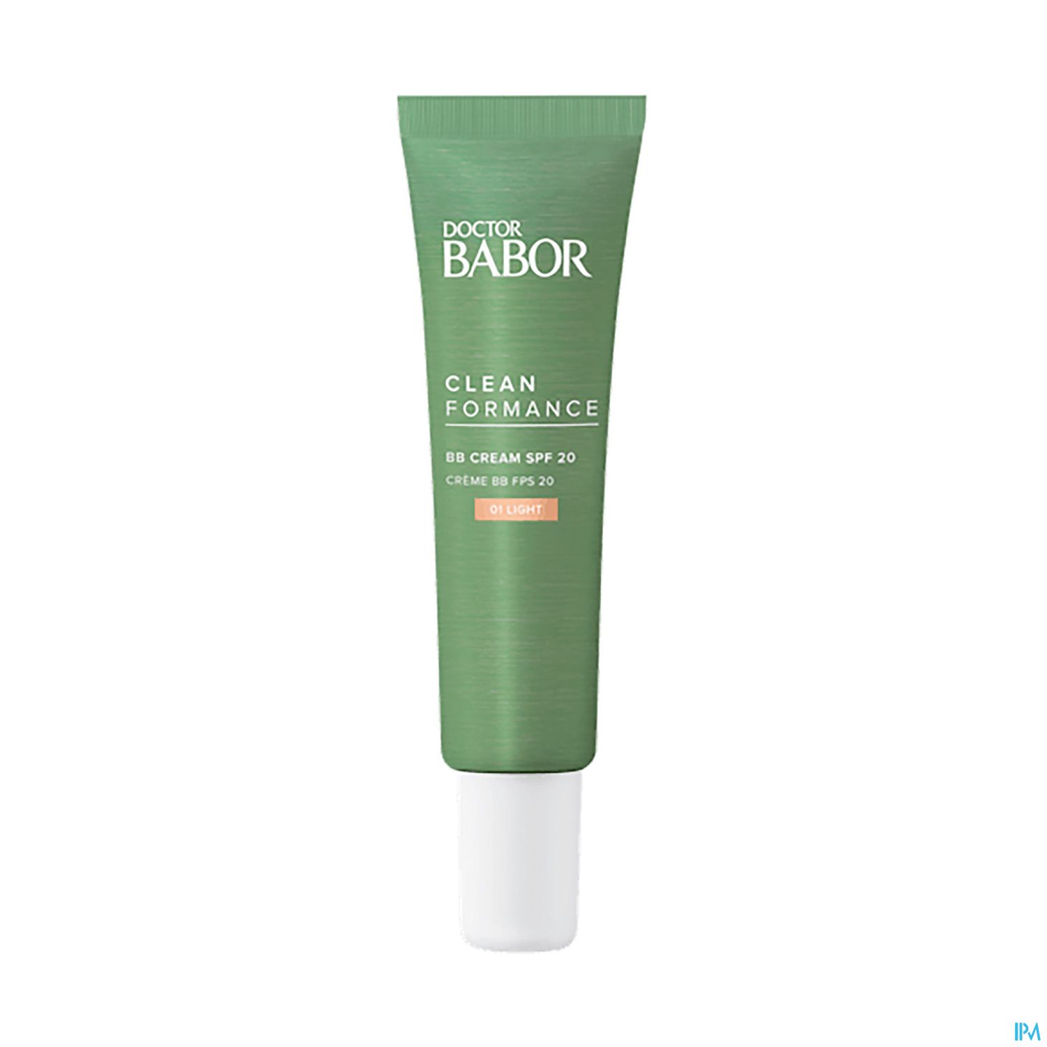 Tubenverpackung einer BB Cream von Doctor Babor mit der Bezeichnung "Clean Formance", SP 20, in der Nuance "01 Light".