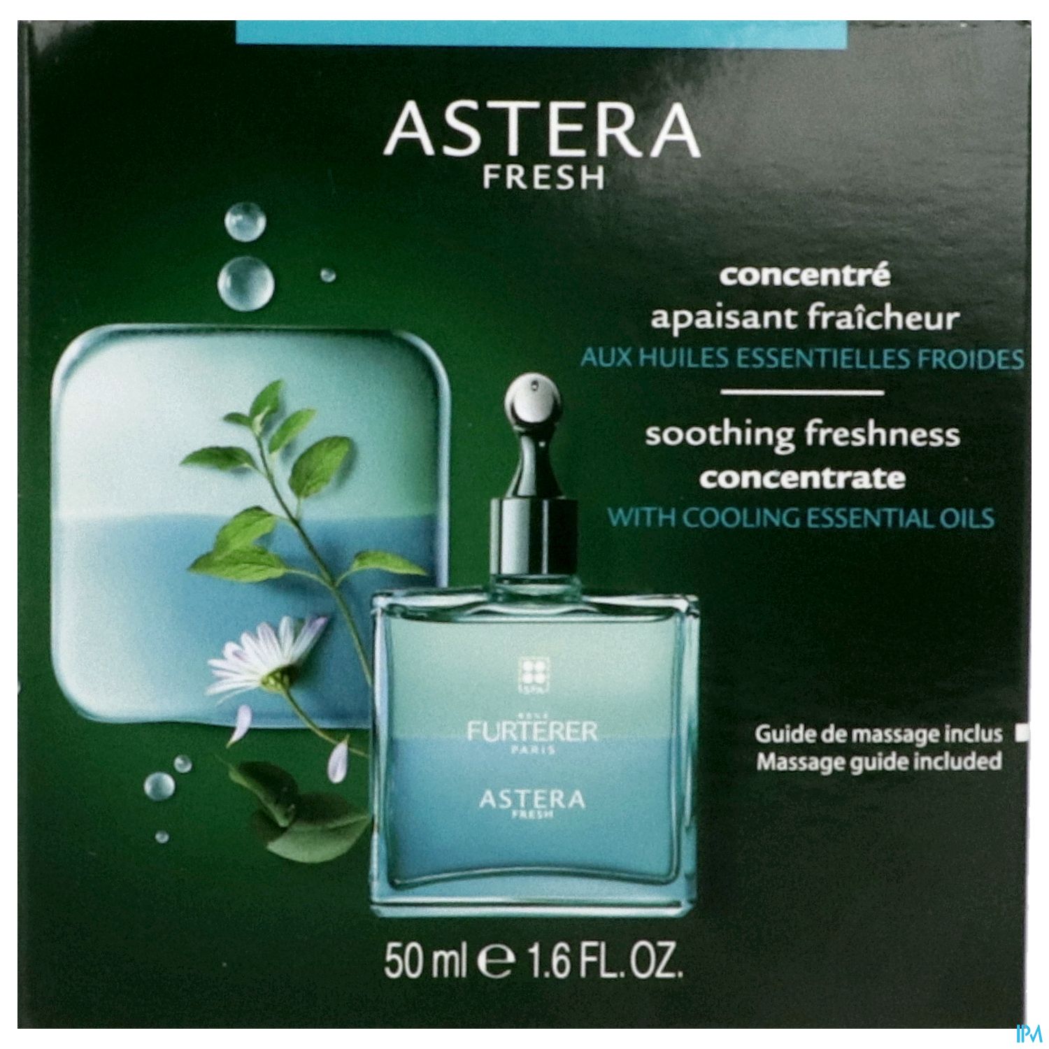 Produktverpackung von Astera Fresh, einem erfrischenden Konzentrats mit kühlenden ätherischen Ölen, 50 ml.