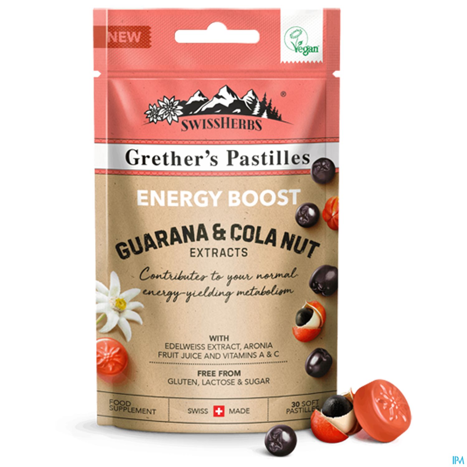 Swissherbs Grether’s Pastilles Energy Boost Zuckerfrei 45g