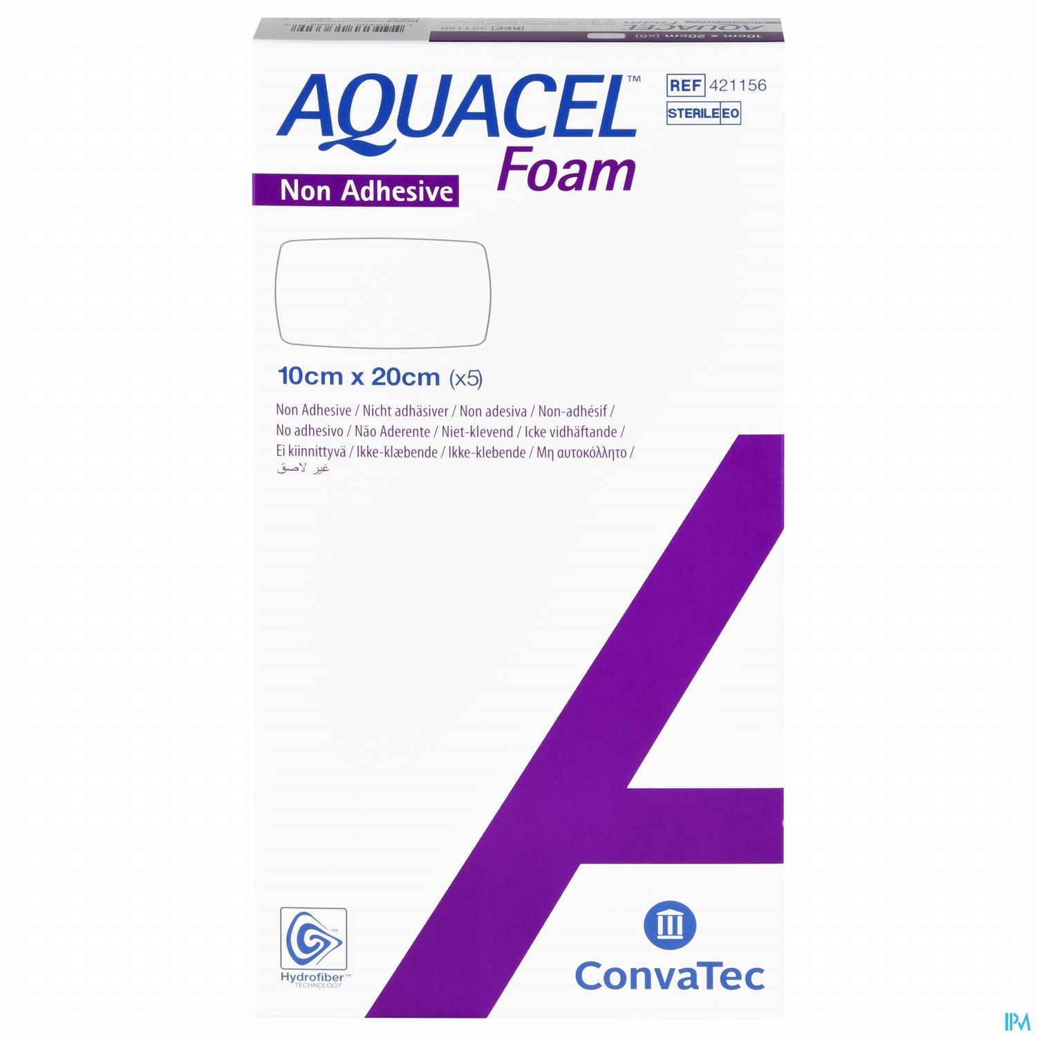 Packung mit AQUACEL Schaum (nicht klebend), Größe 10 cm x 20 cm, enthält 5 Stück.