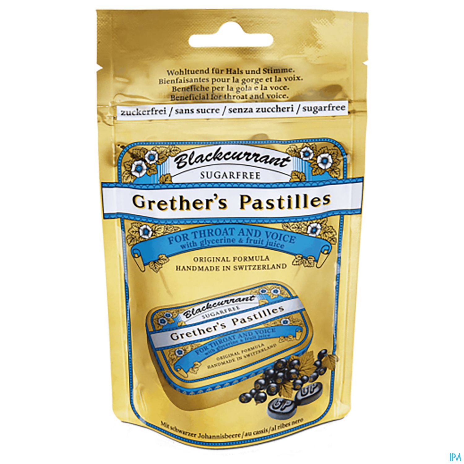 Grether's Pastilles Blackcurrant Zuckerfrei 100g