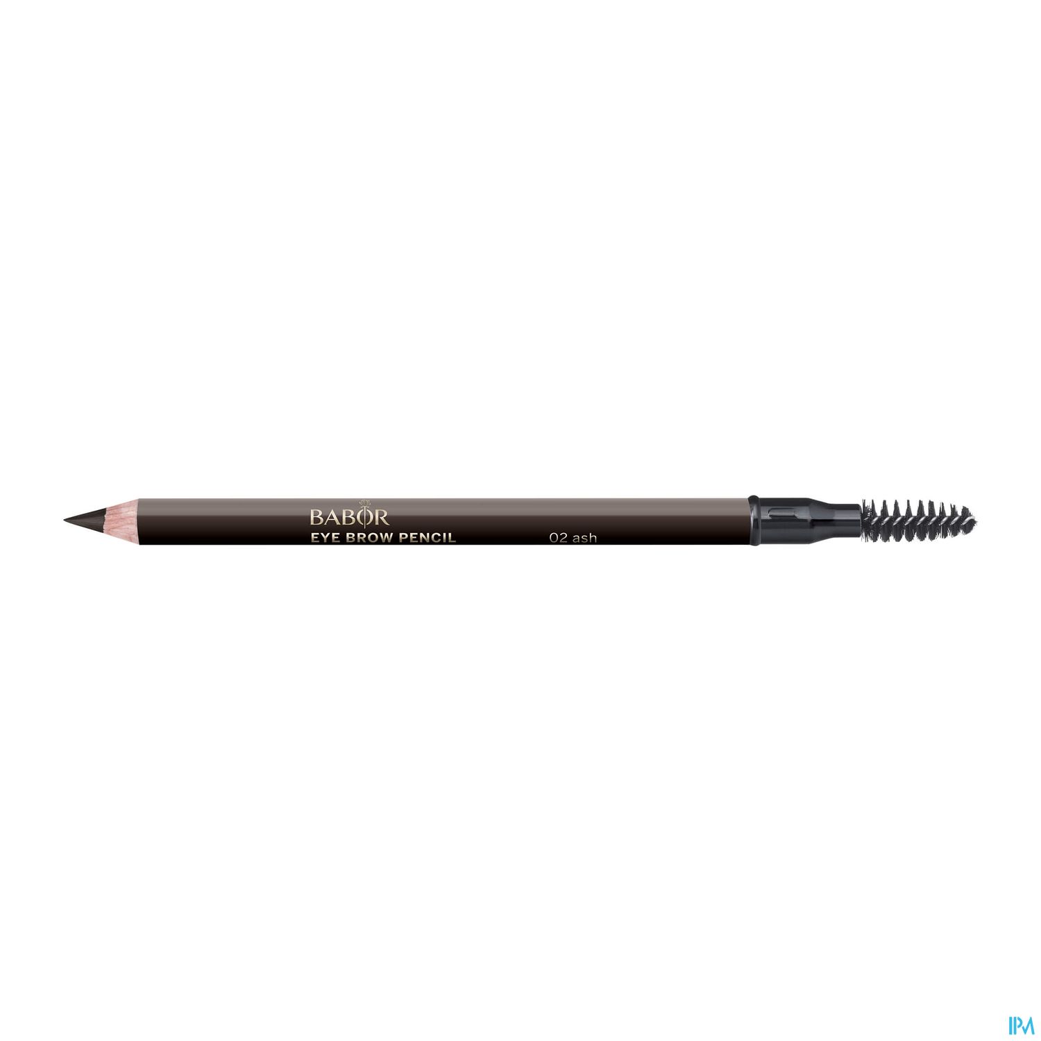 Augenbrauenstift der Marke Babor in brauner Farbe mit Bürstchen am Ende.