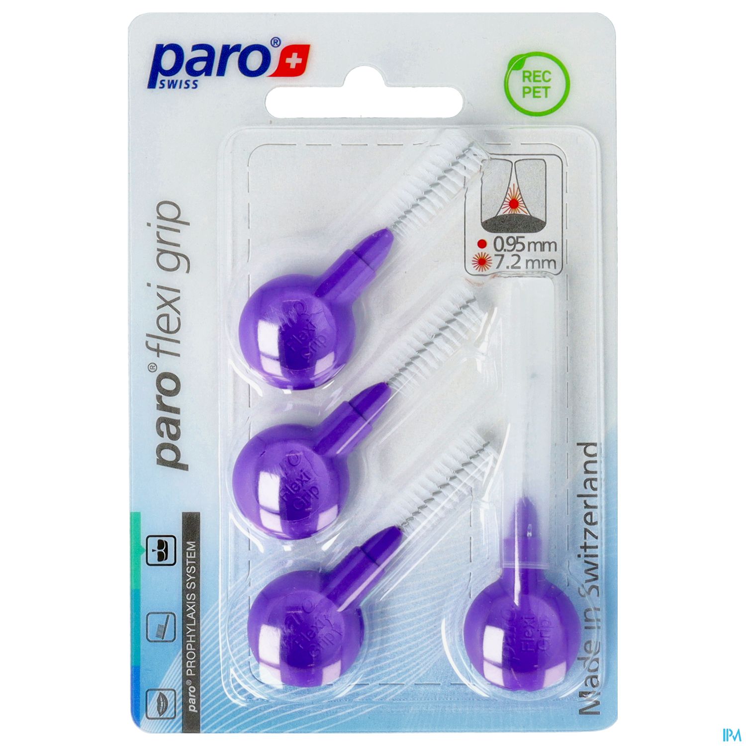 Zahnbuersten Paro Flexigrip 7,2mm Violett 4st