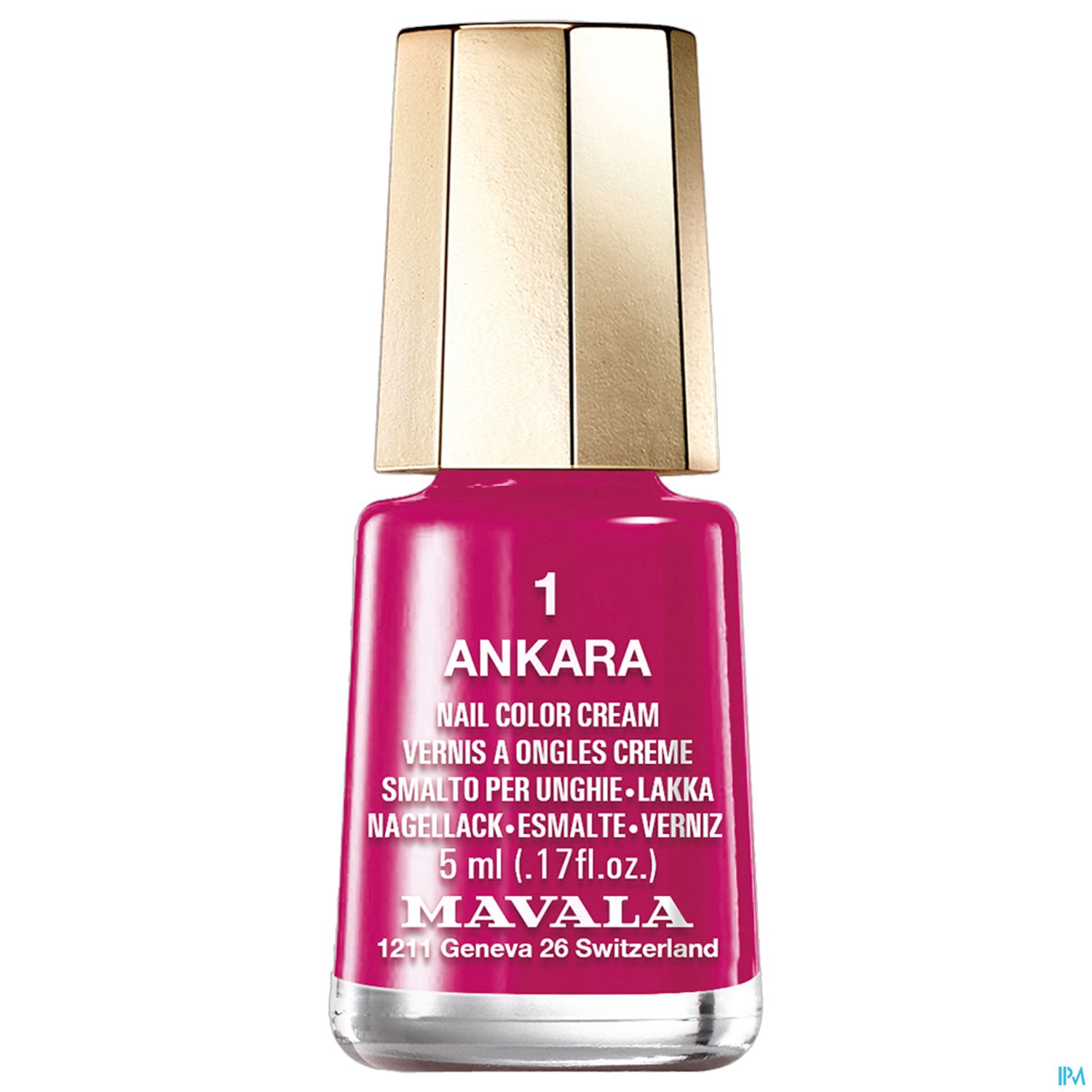 Nagellackflasche in pink mit der Aufschrift "1 ANKARA" und "MAVALA".
