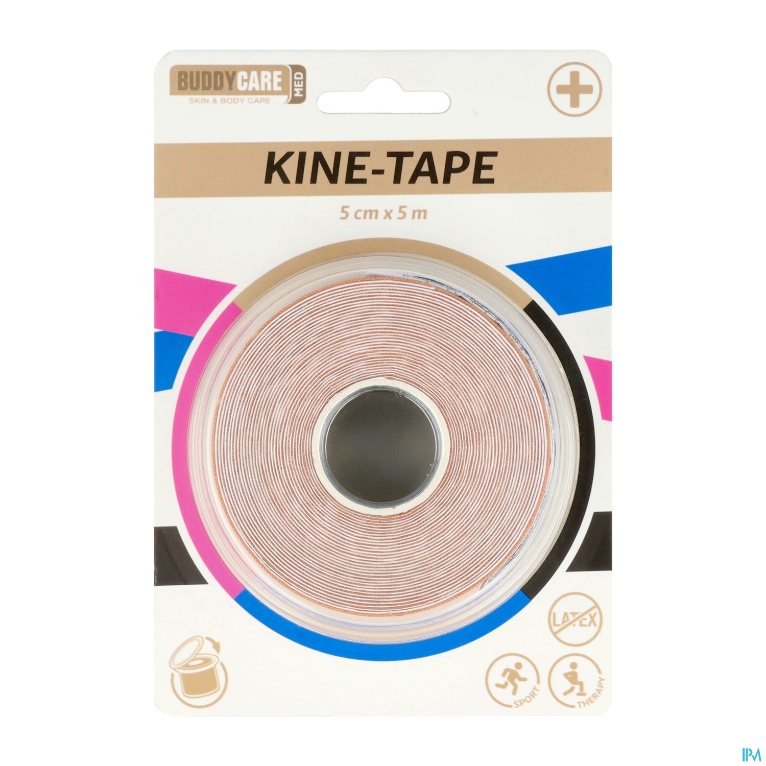 Tape Buddycare/med Kinesiologie Latexfrei 5cmx 5m Haut 1 Stück