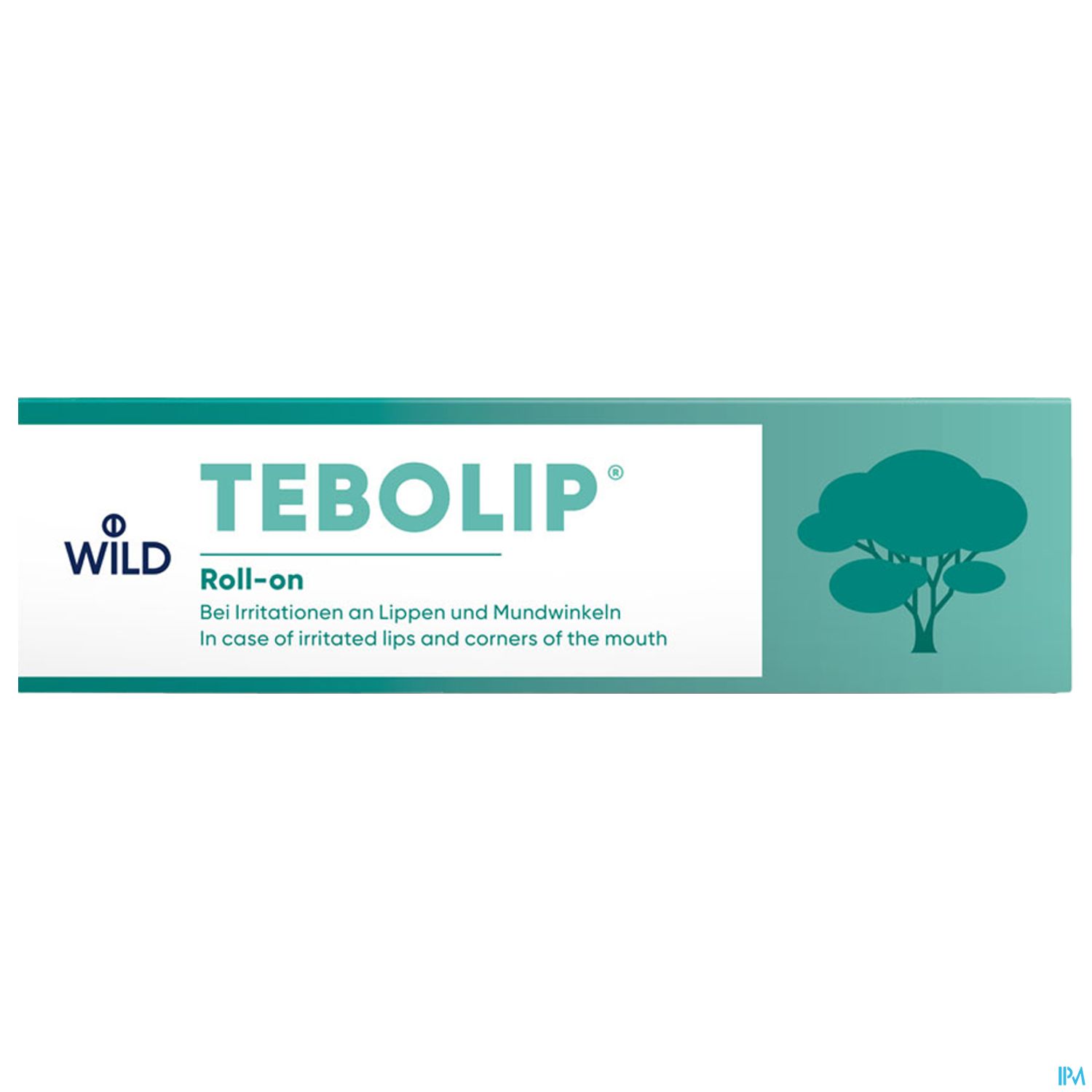 Produktverpackung von TEBOLIP Roll-on zur Linderung von Irritationen an Lippen und Mundwinkeln.