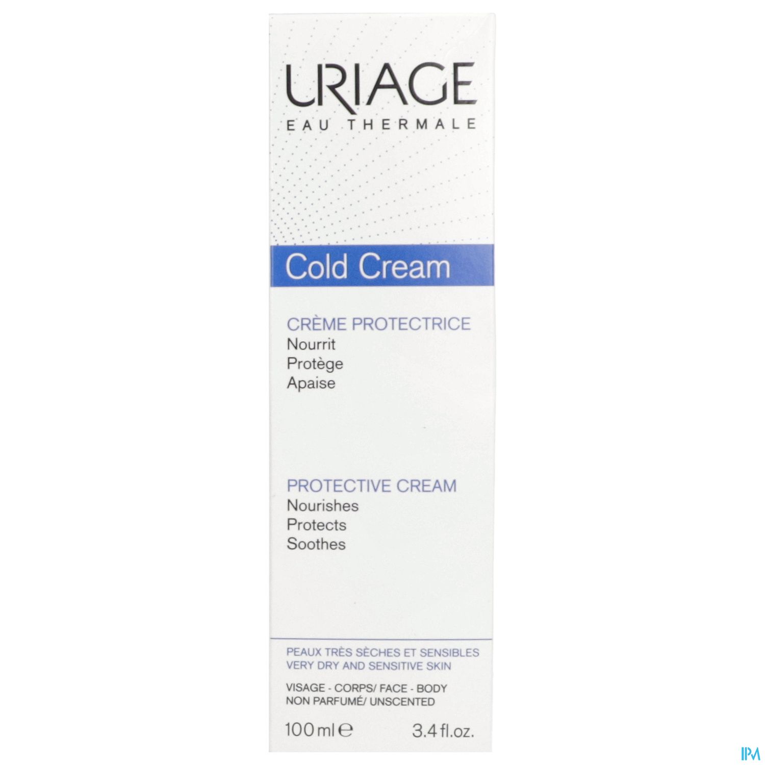 Verpackung von Uriage Cold Cream, einer schützenden Creme für trockene und empfindliche Haut.