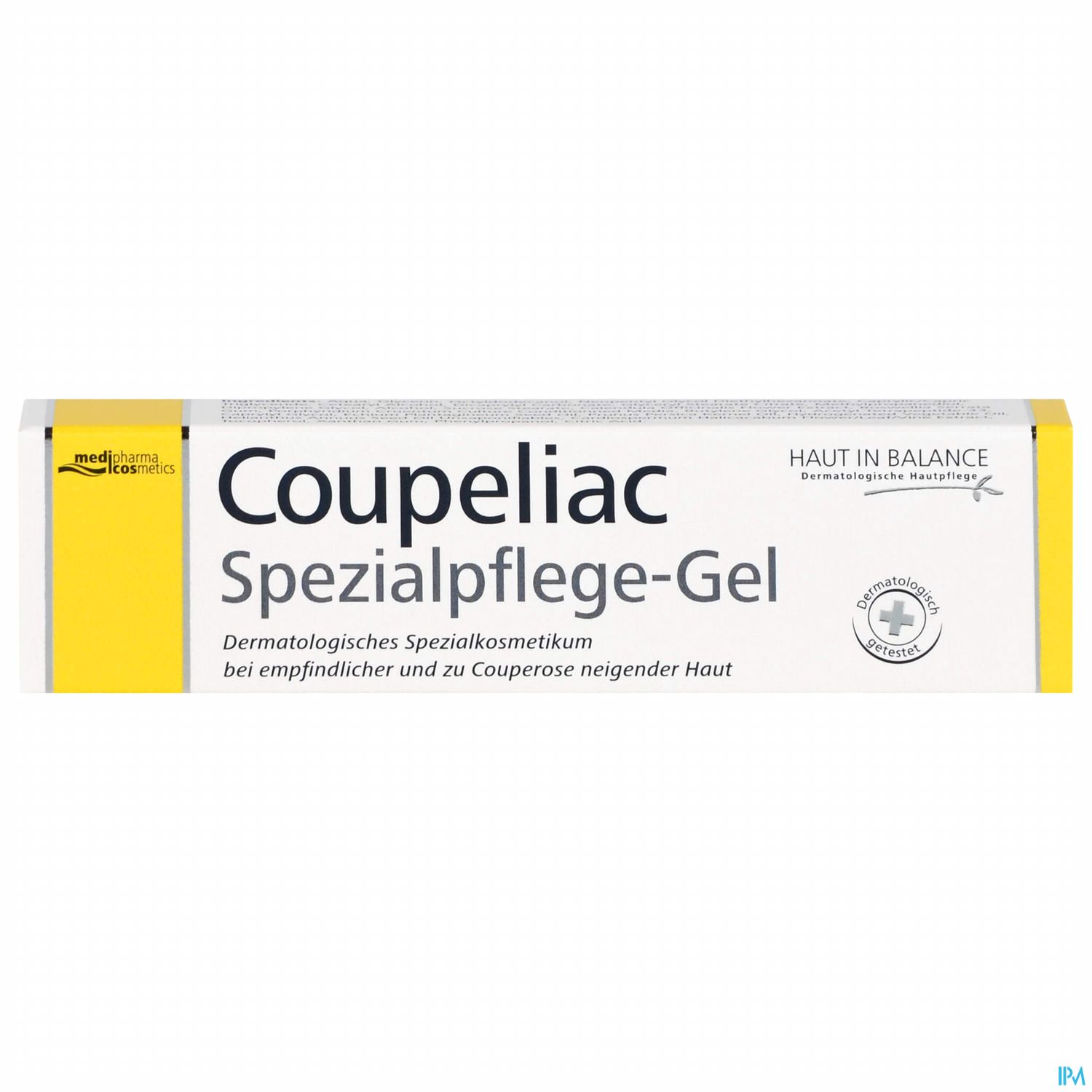 Verpackung des Coupeliac Spezialpflege-Gels für empfindliche und zu Couperose neigende Haut.