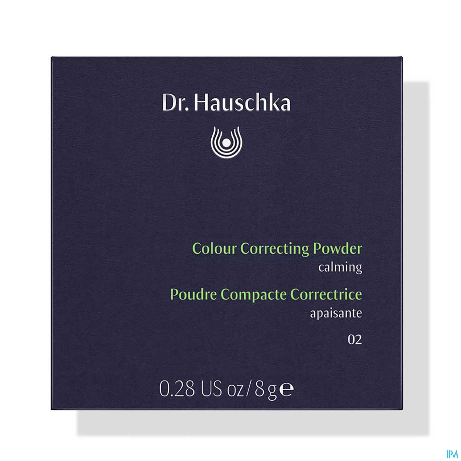 Schachtel mit Dr. Hauschka Colour Correcting Powder, beruhigend, in der Farbe 02.
