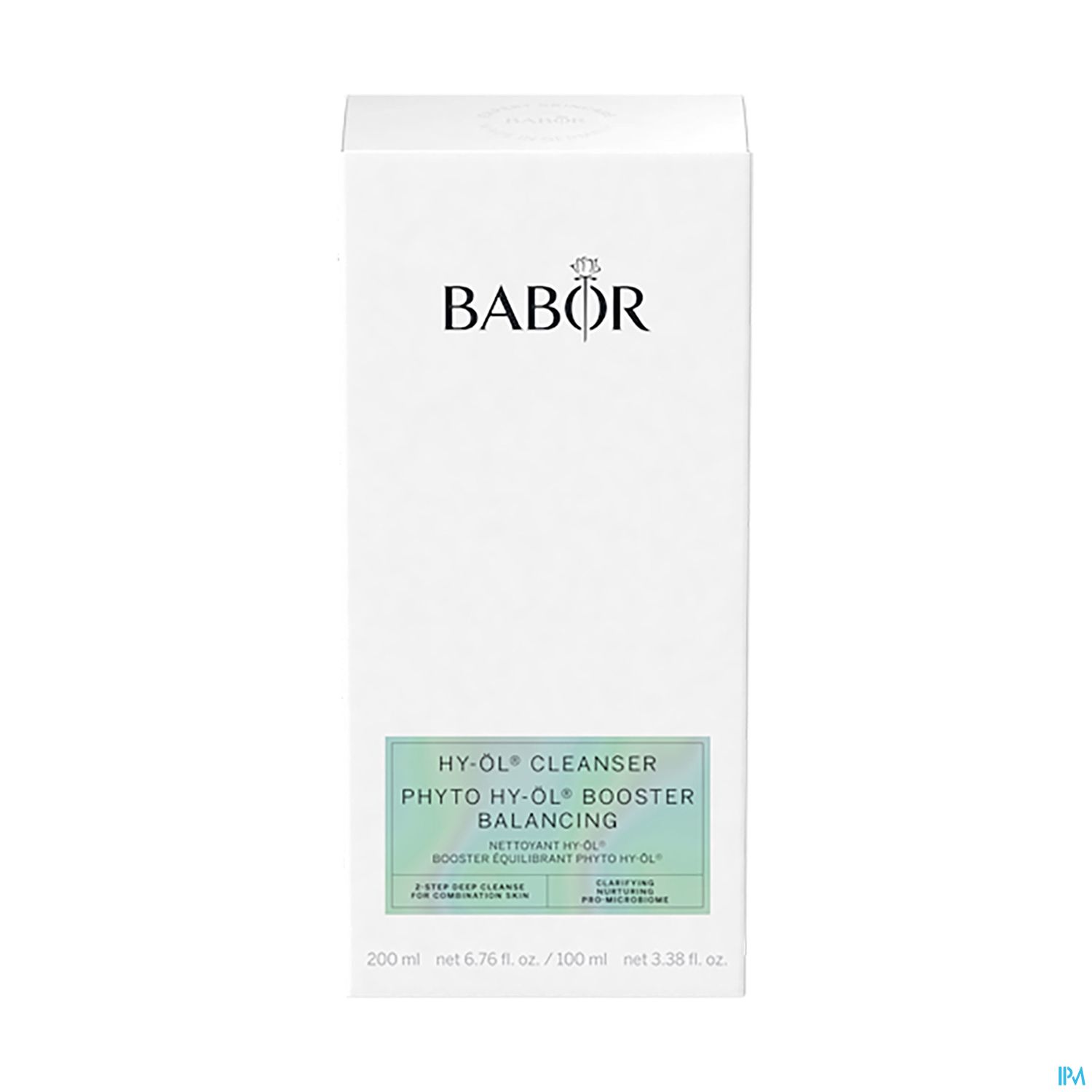 Produktverpackung von BABOR mit der Bezeichnung "HY-OL Cleanser Phyto HY-OL Booster Balancing".