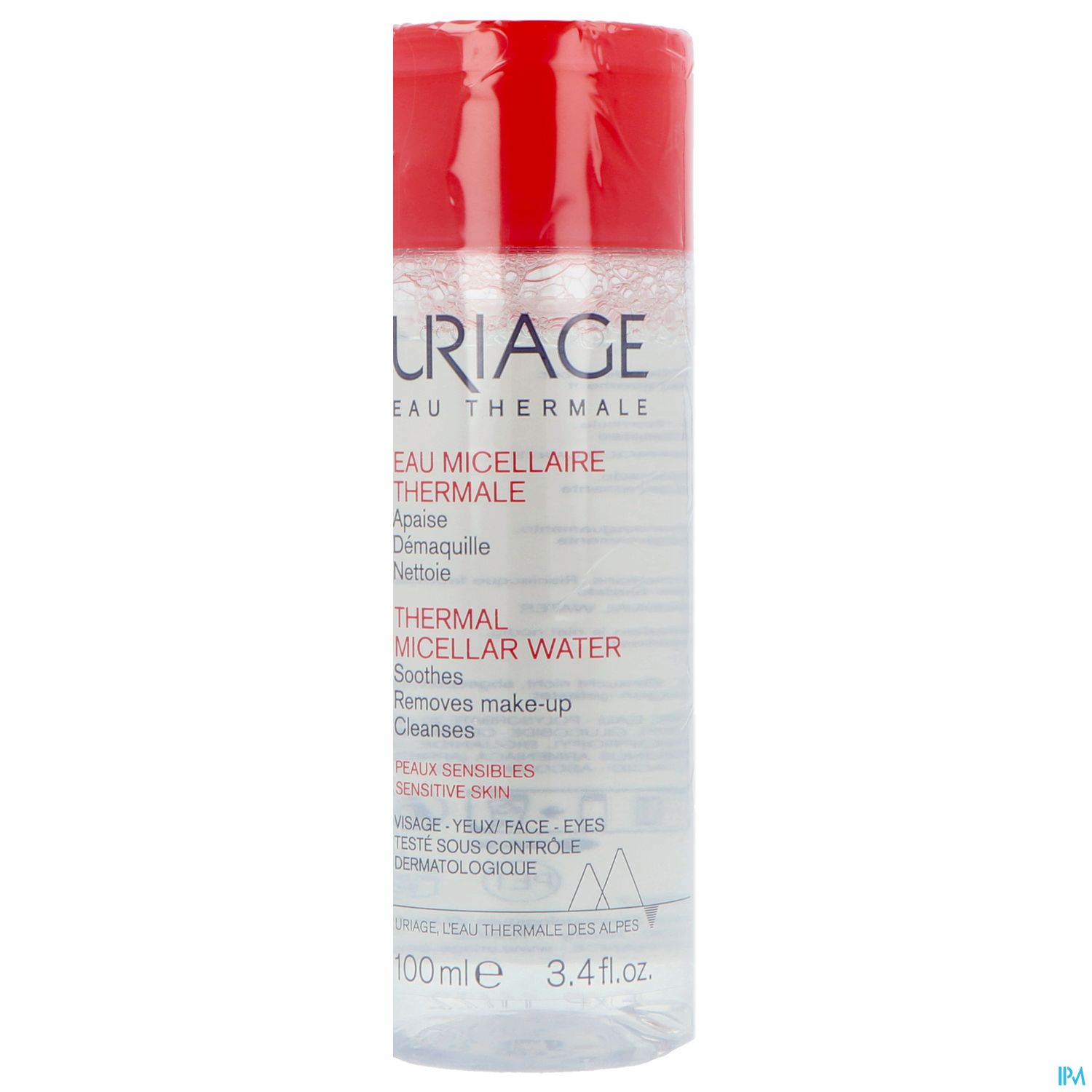 Flasche mit Uriage Thermal Micellar Water für empfindliche Haut, 100 ml.