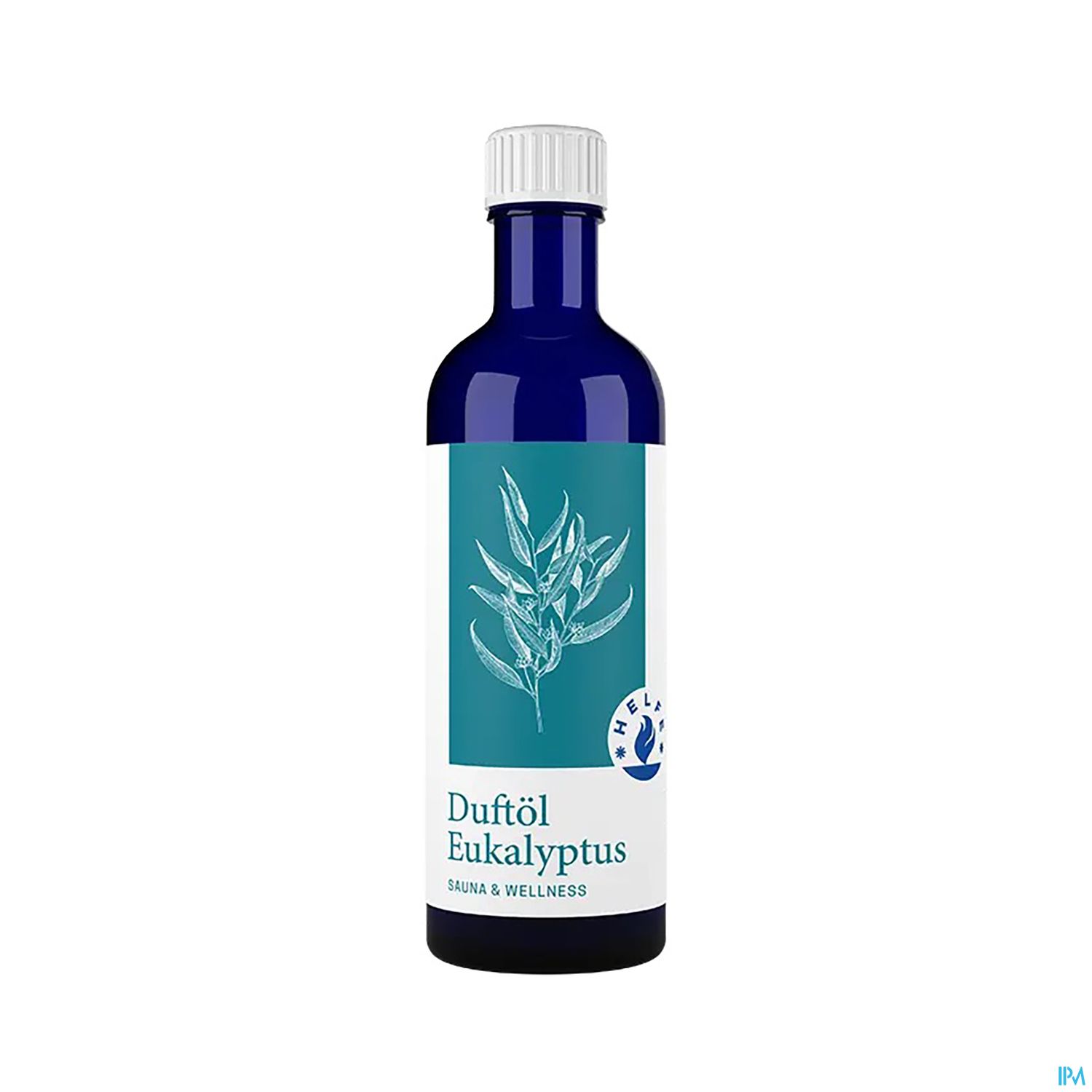 Flasche mit Eukalyptus Duftöl für Sauna und Wellness.