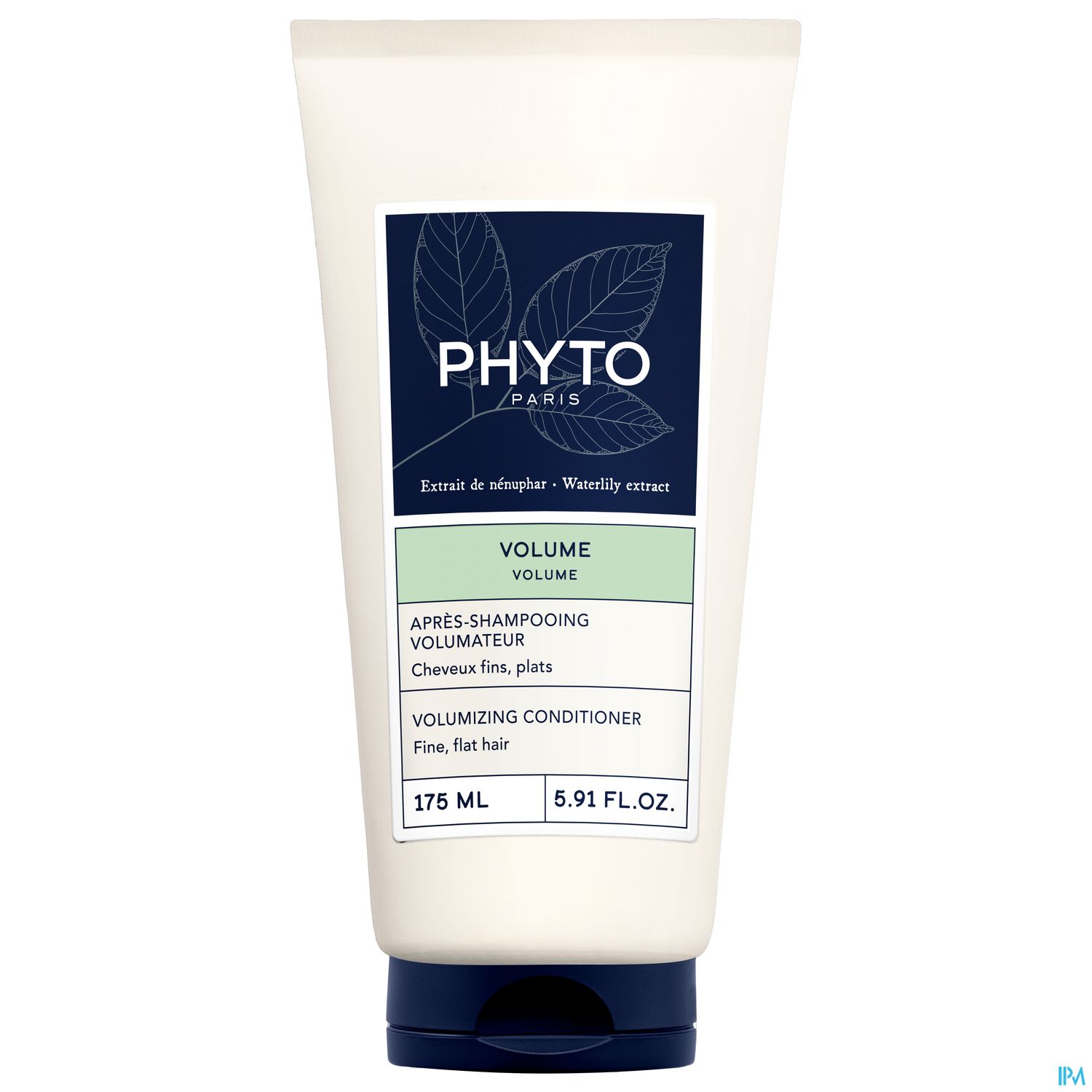 Tube mit volumengebendem Conditioner von Phyto Paris, 175 ml, mit grüner und blauer Beschriftung.