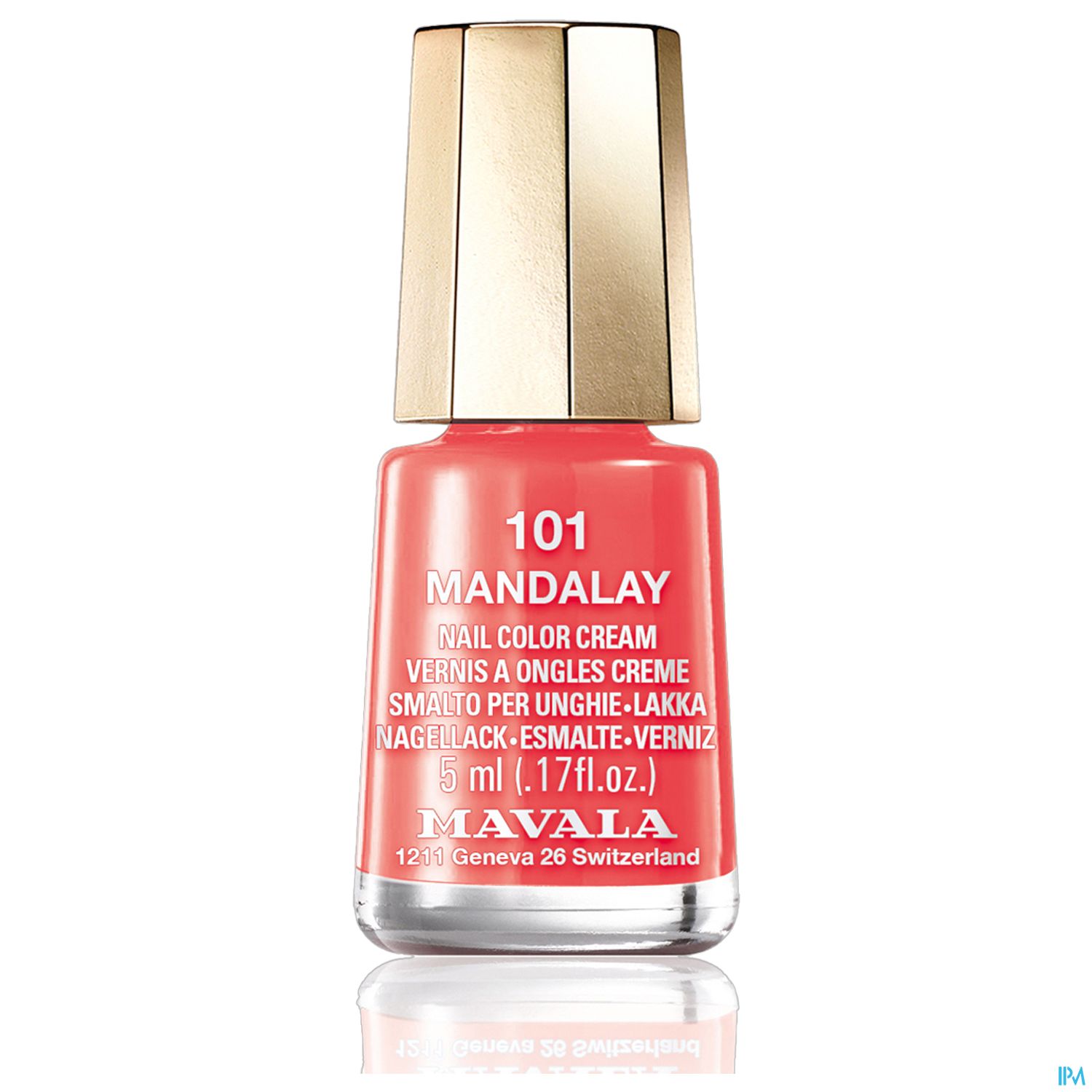 Flasche mit Nagellack in der Farbe Mandalay (101) von Mavala, 5 ml.