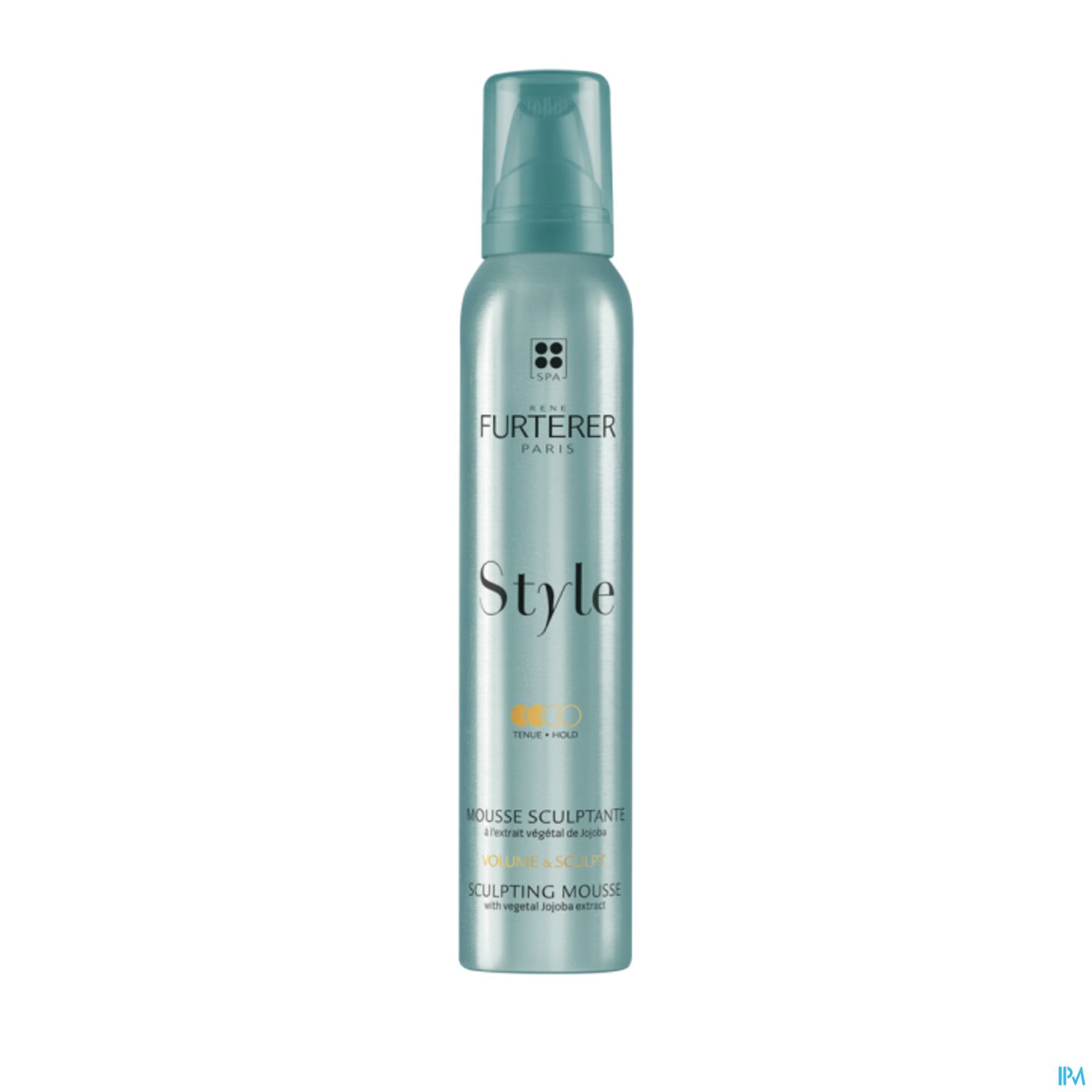 Haarschaum in silberner Dose mit grünem Deckel von Furterer Paris.