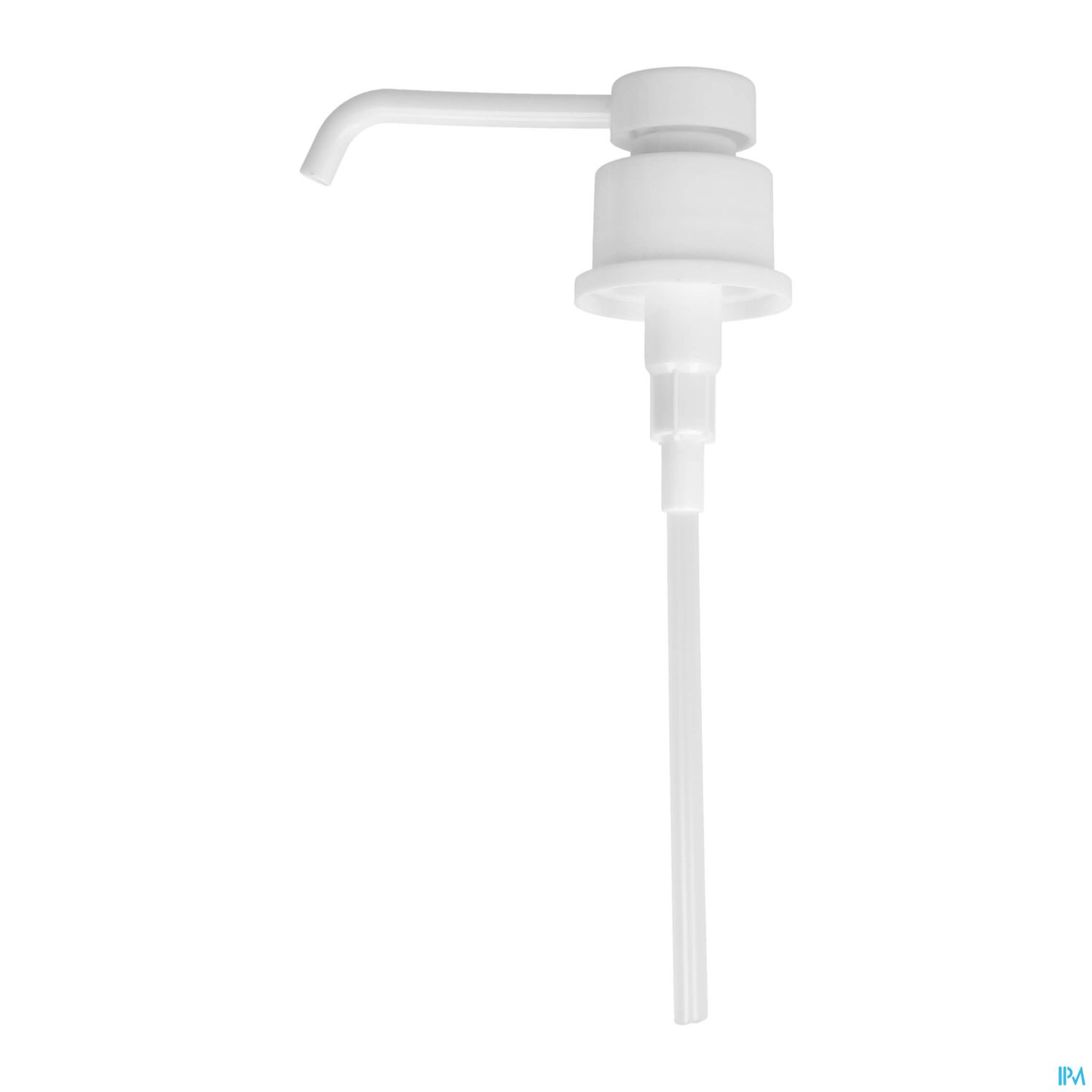 Weißer Pumpspender für Flüssigkeiten.