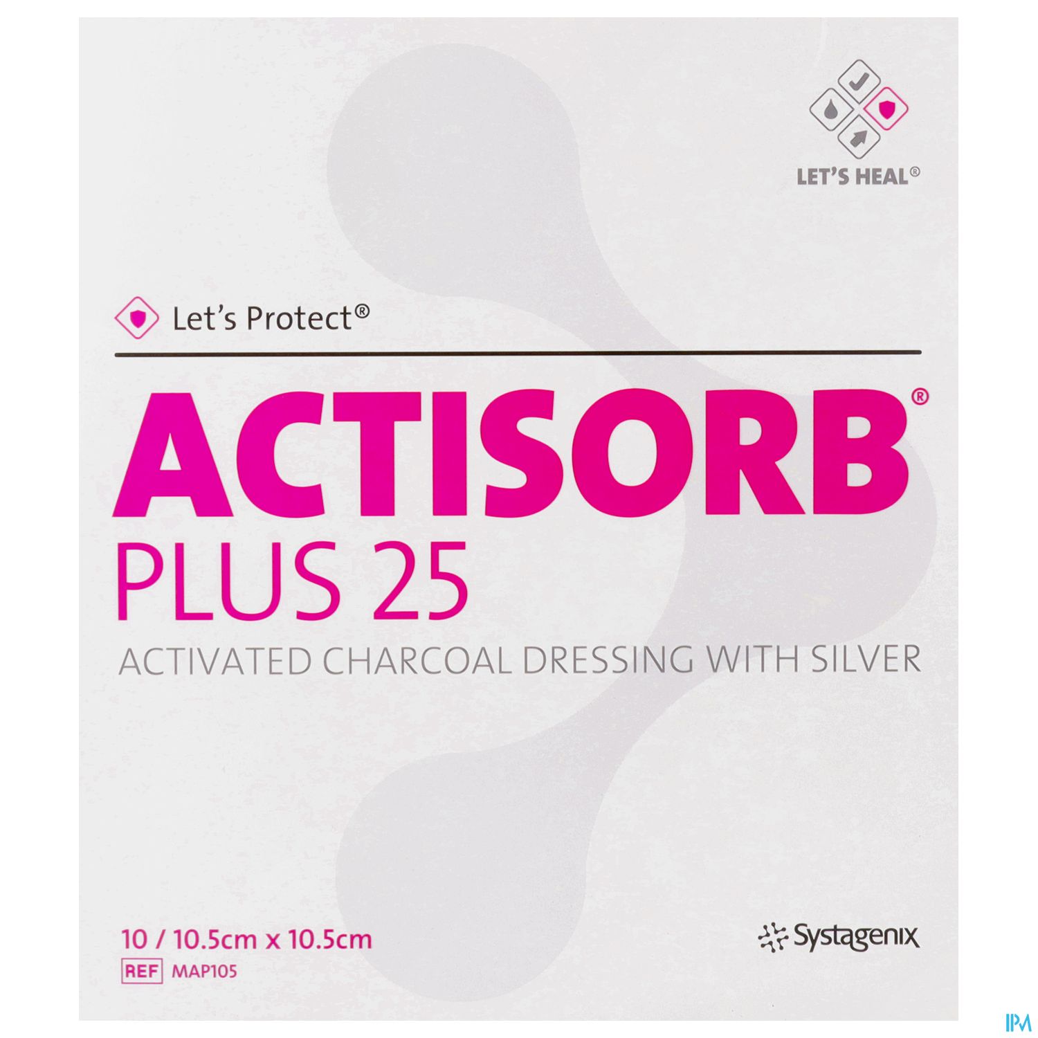 Actisorb/plus 25 Silber -chemomedica Steril/map105 10,5x 10,5cm 10st